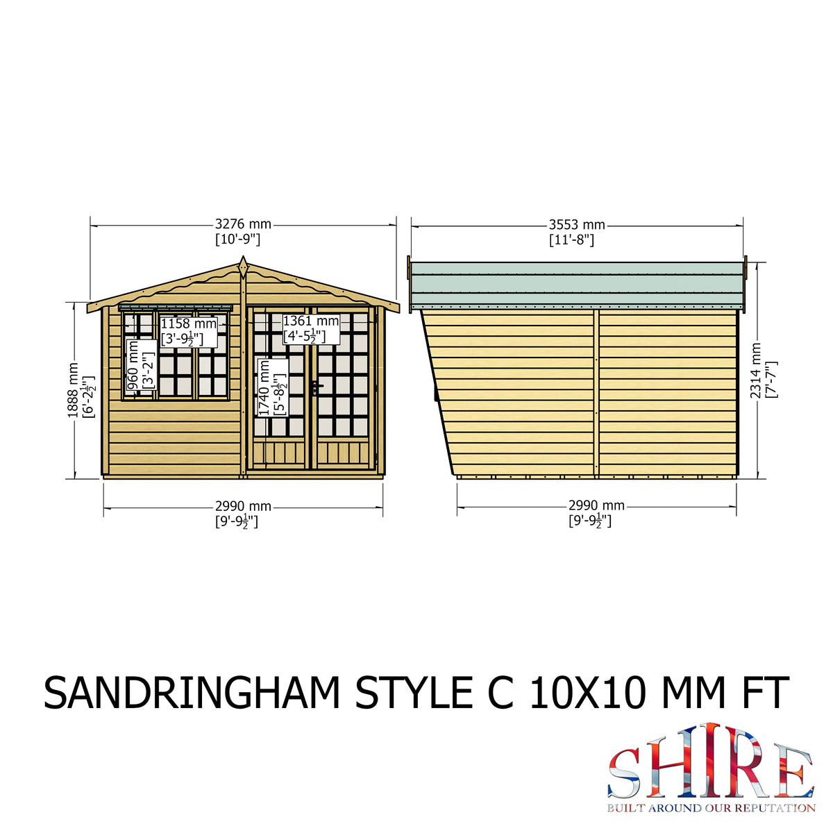 Shire Sandringham 10x10 Shiplap Style C