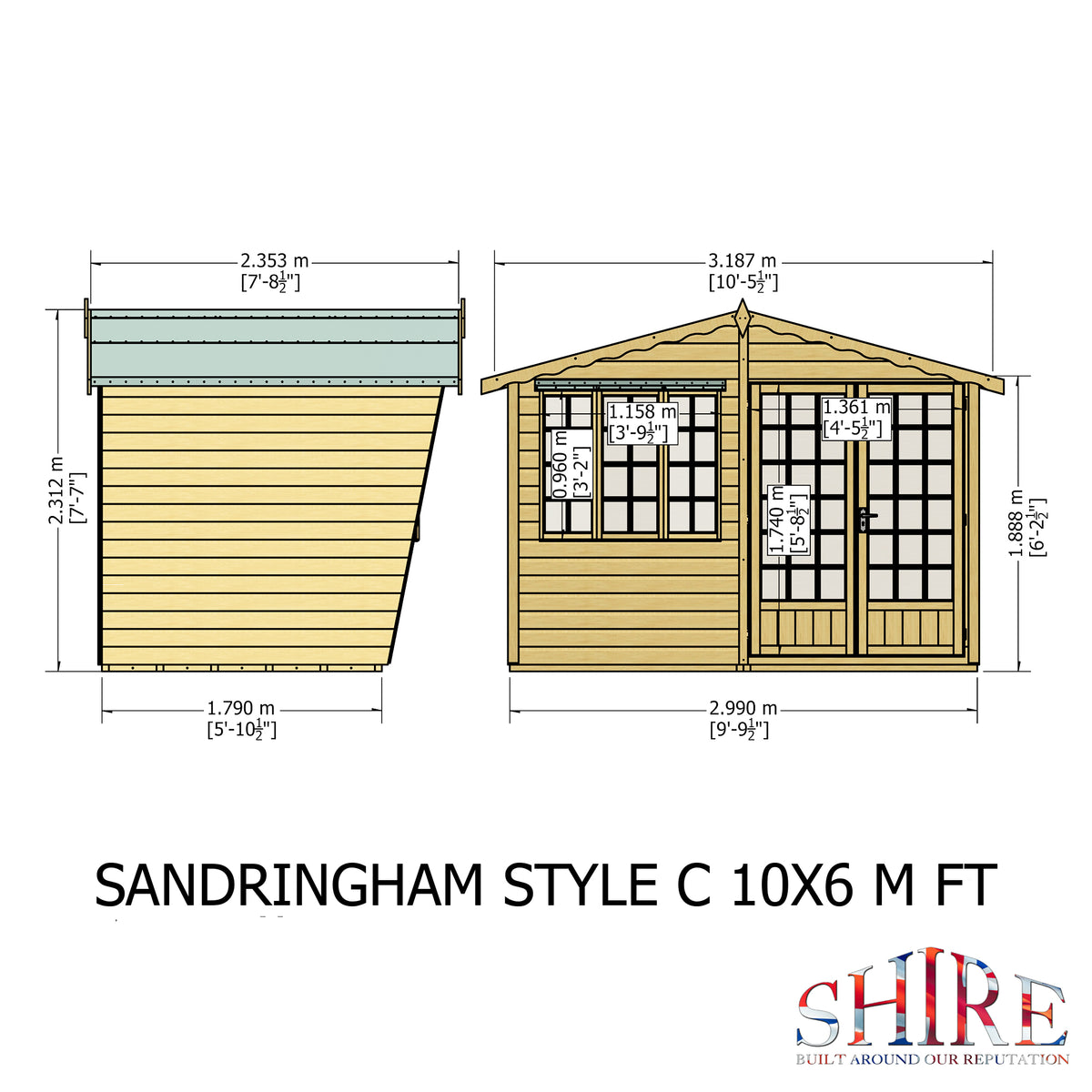 Shire Sandringham 10x6 Shiplap Style C