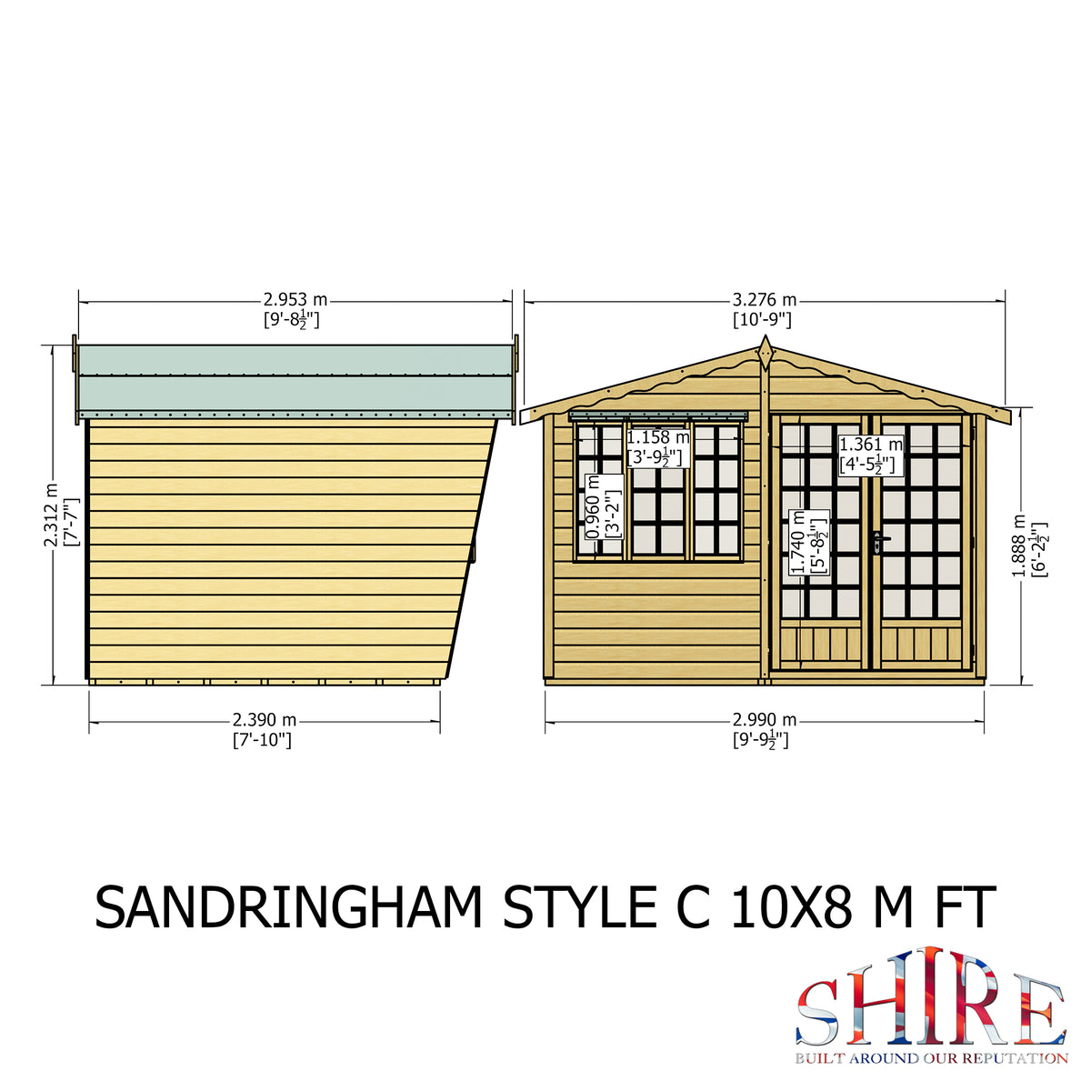 Shire Sandringham 10x8 Shiplap Style C