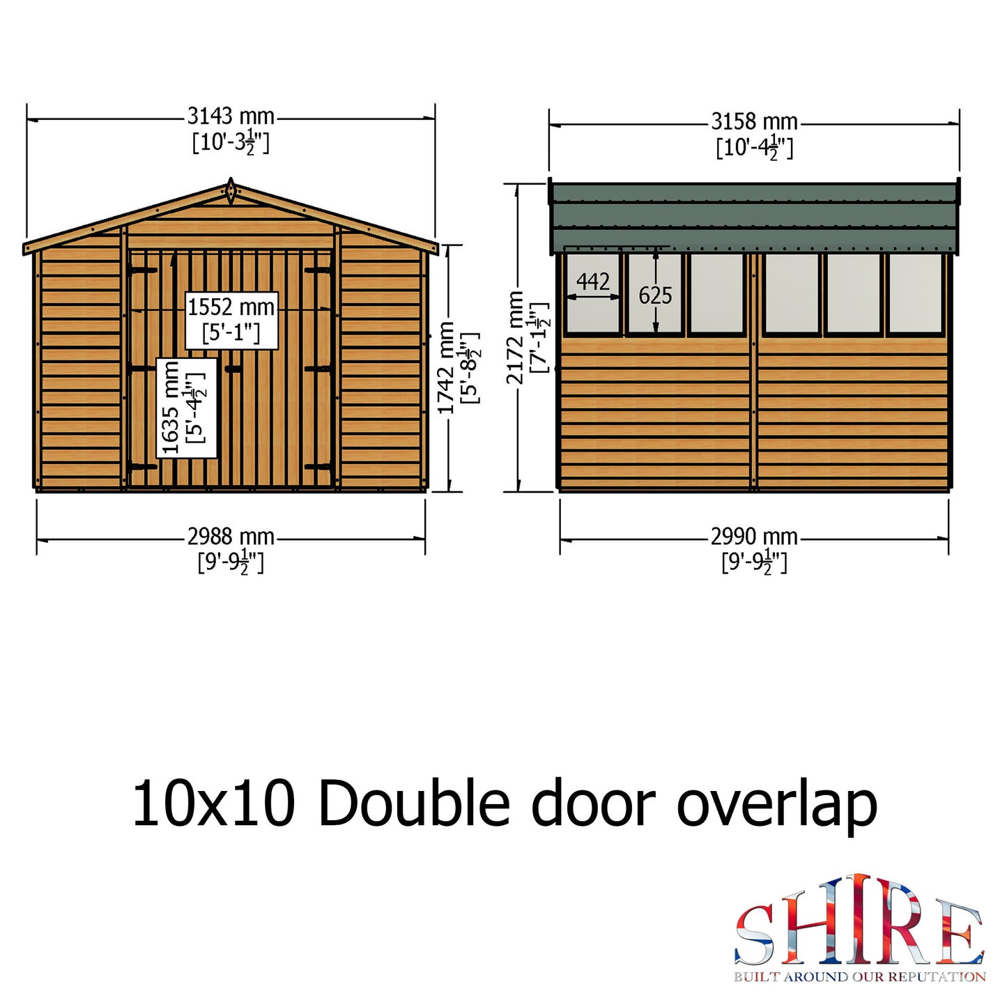 Shire Overlap Double Door 10x10 D/D