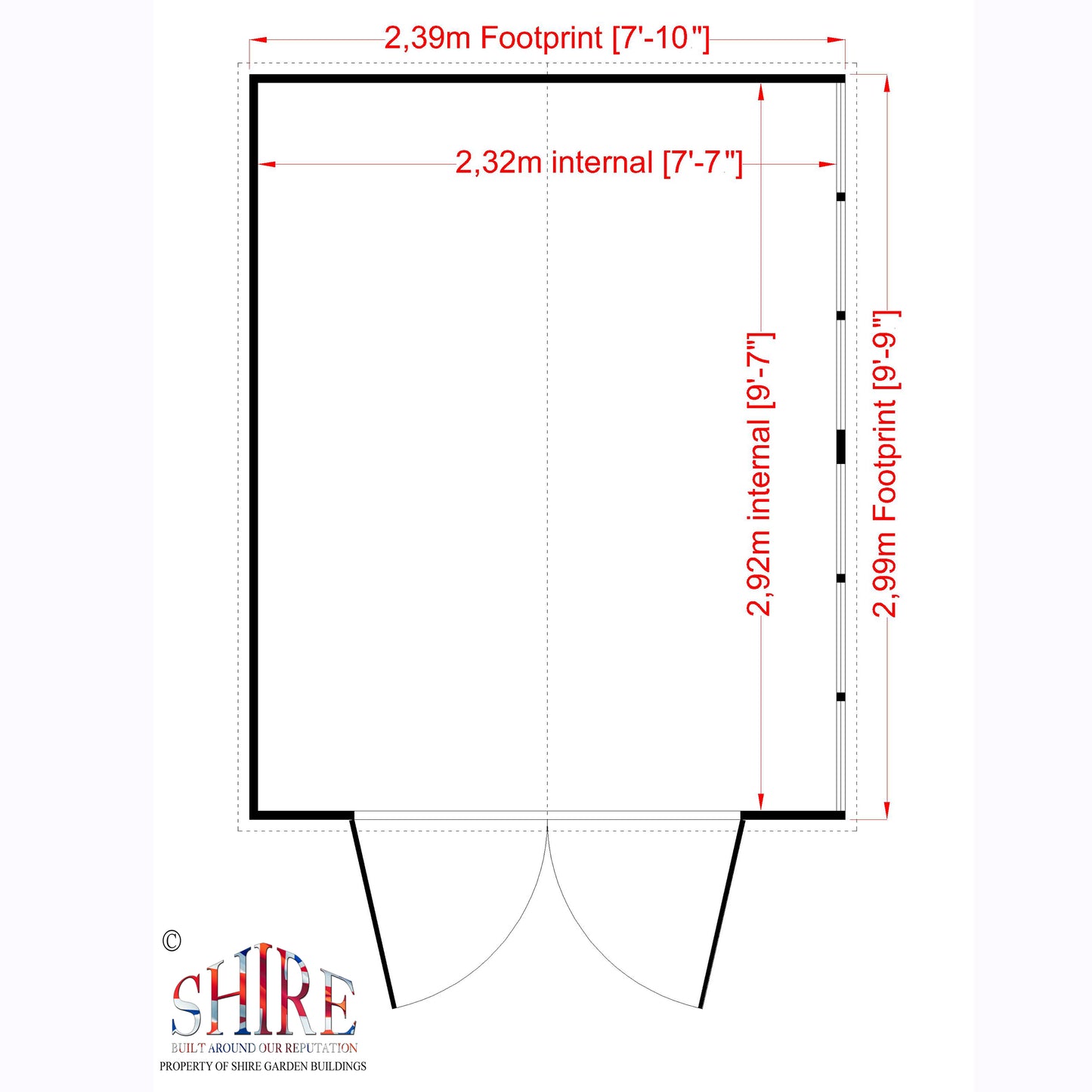 Shire Overlap Double Door 10x8 D/D
