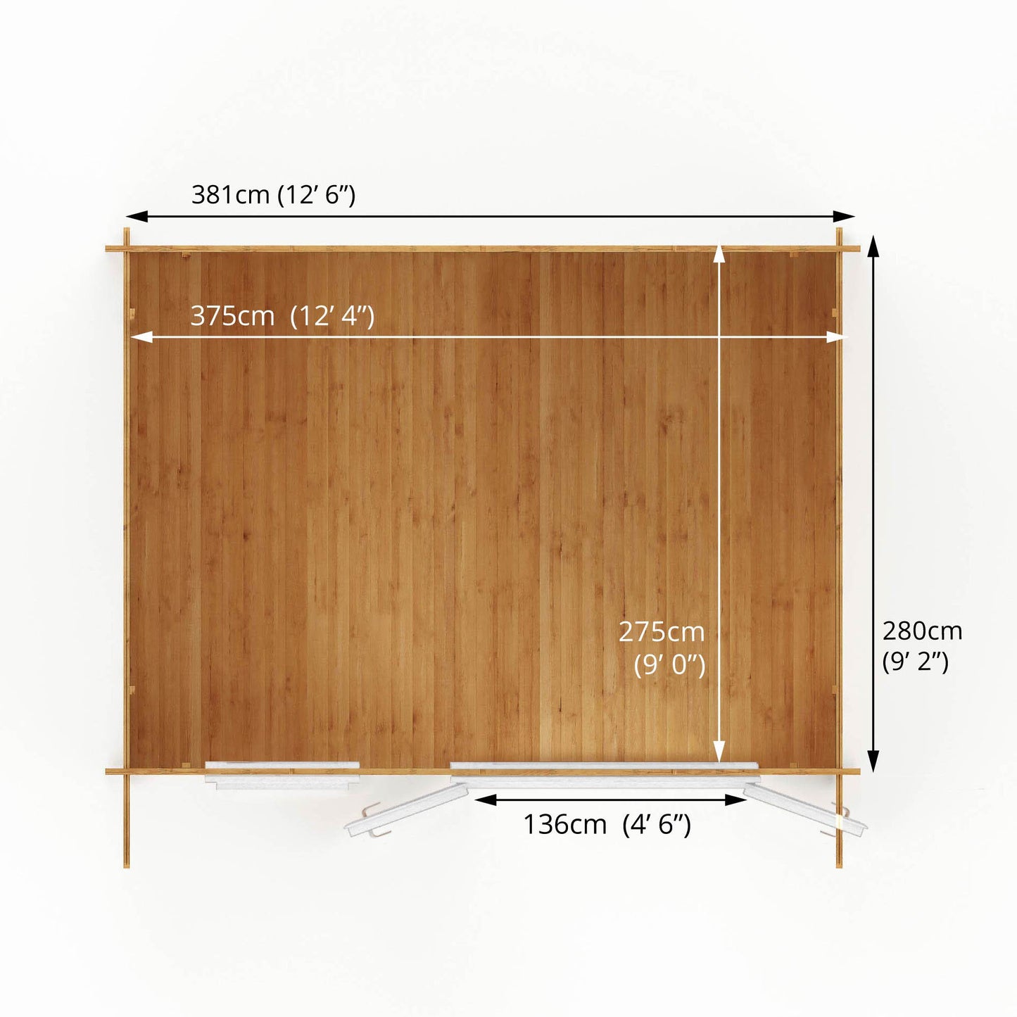 Mercia 4m x 3m Retreat Log Cabin - 44mm (UPVC Windows & Door) - White