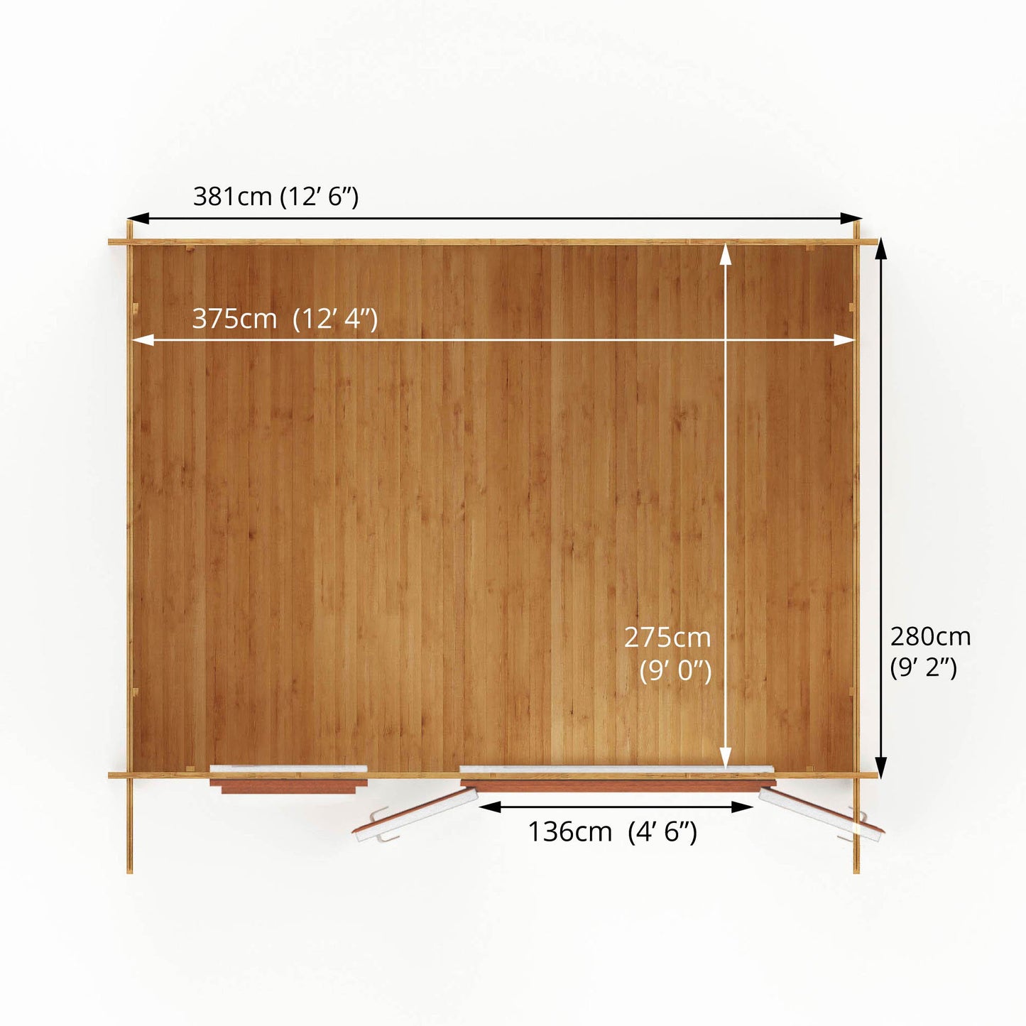 Mercia 4m x 3m Retreat Log Cabin - 44mm (UPVC Windows & Door) - Oak