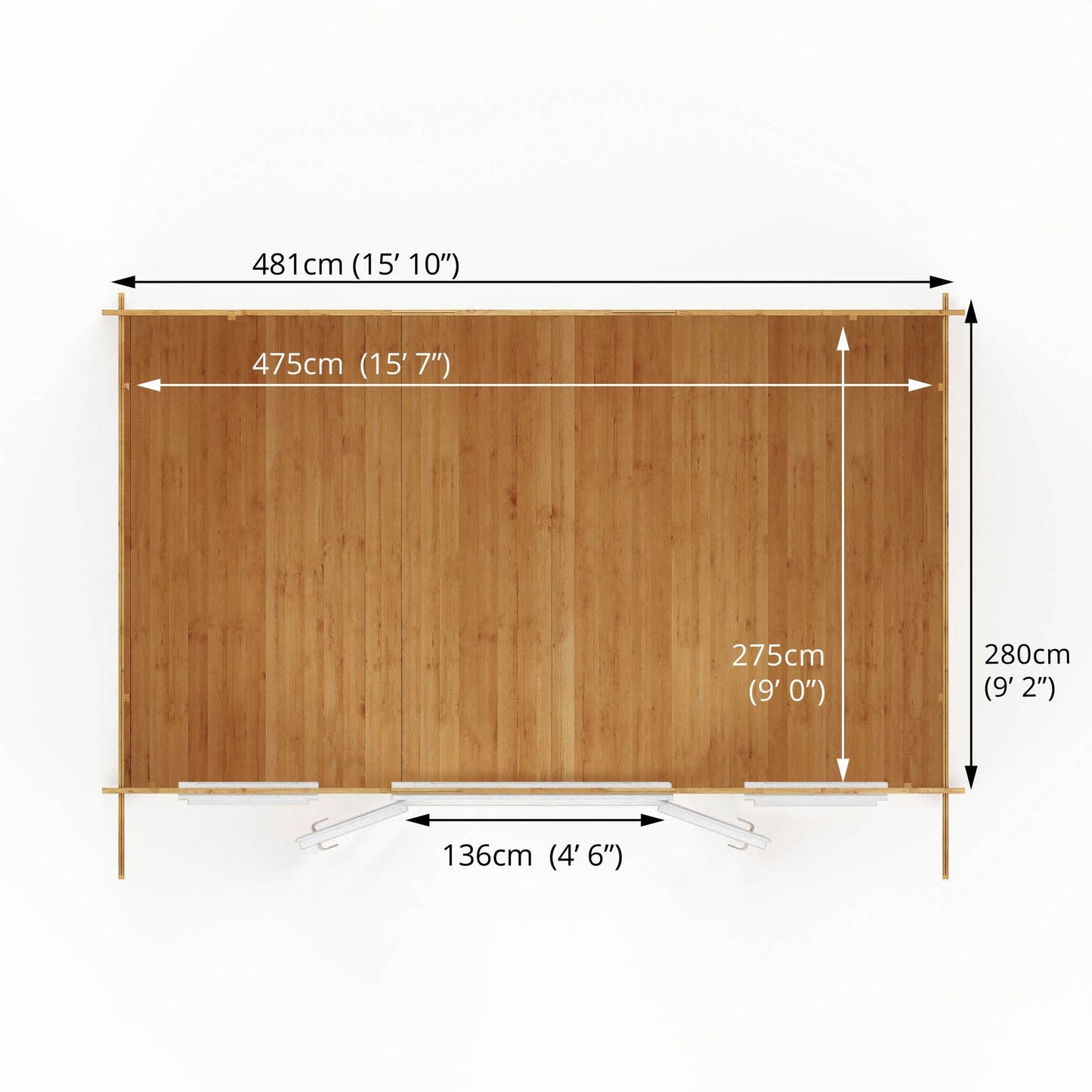 Mercia 5m x 3m Retreat Log Cabin - 44mm (UPVC Windows & Door) - White