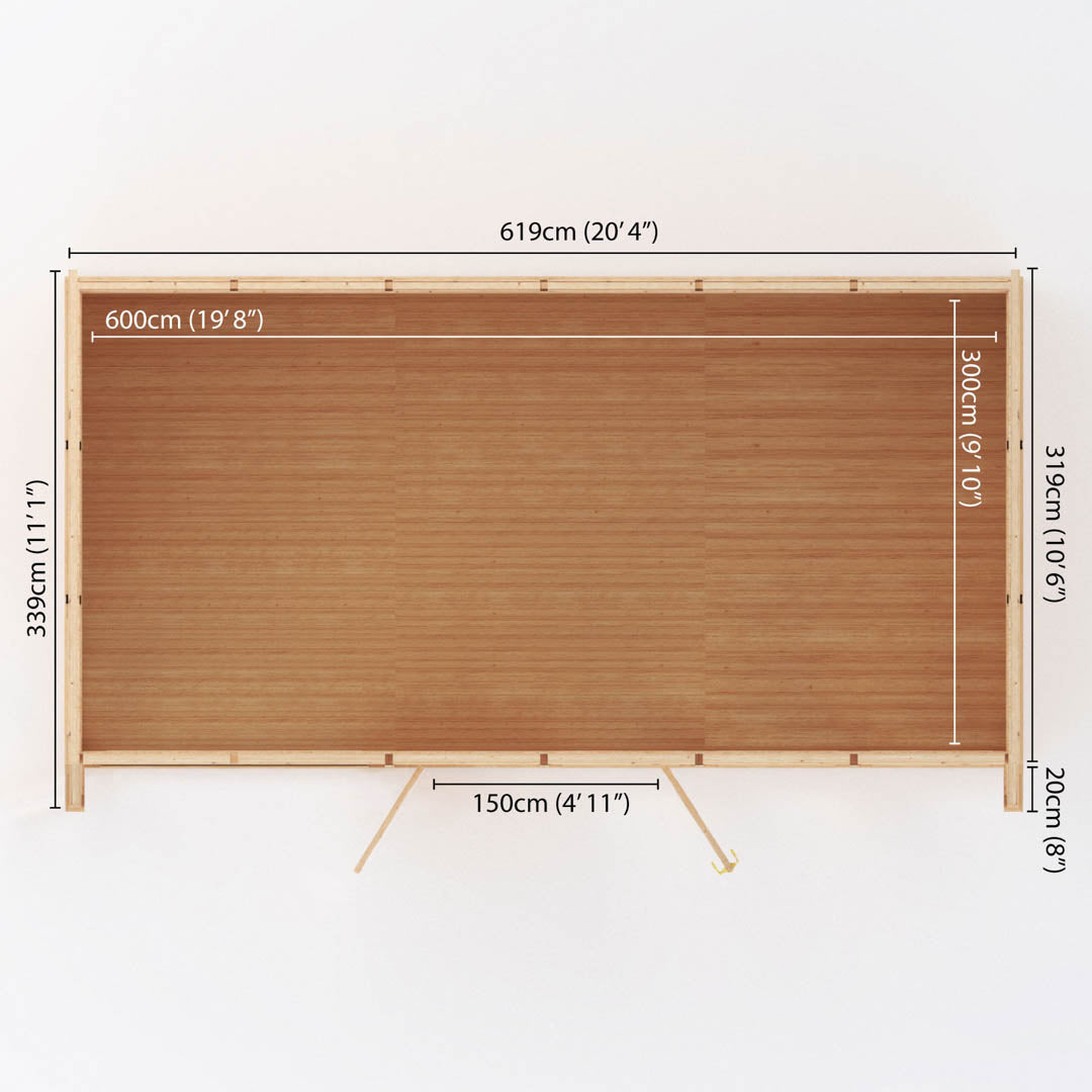 Mercia Sherwood Harlow 6mx3m Insulated Garden Room - (UPVC Windows & Doors) - Oak