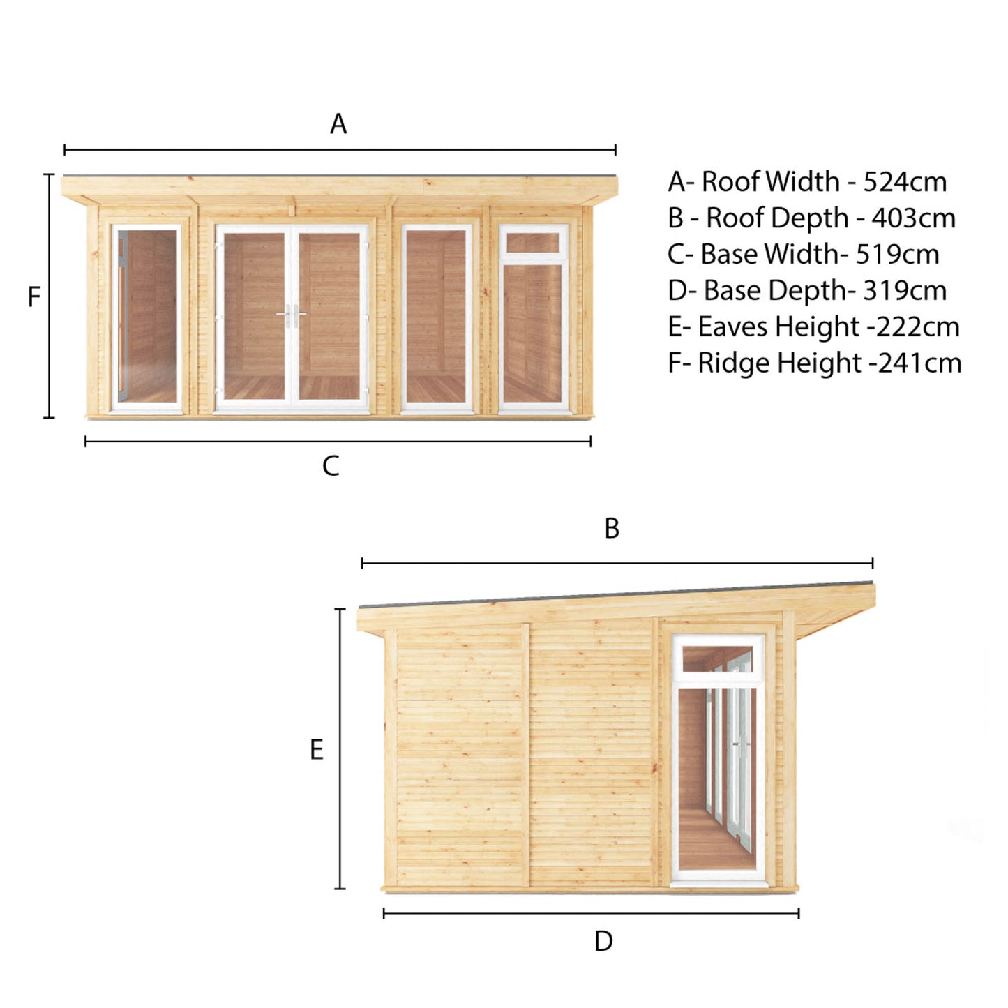 Mercia Sherwood Edwinstowe 5mx3m Insulated Garden Room - (UPVC Windows & Doors) - White