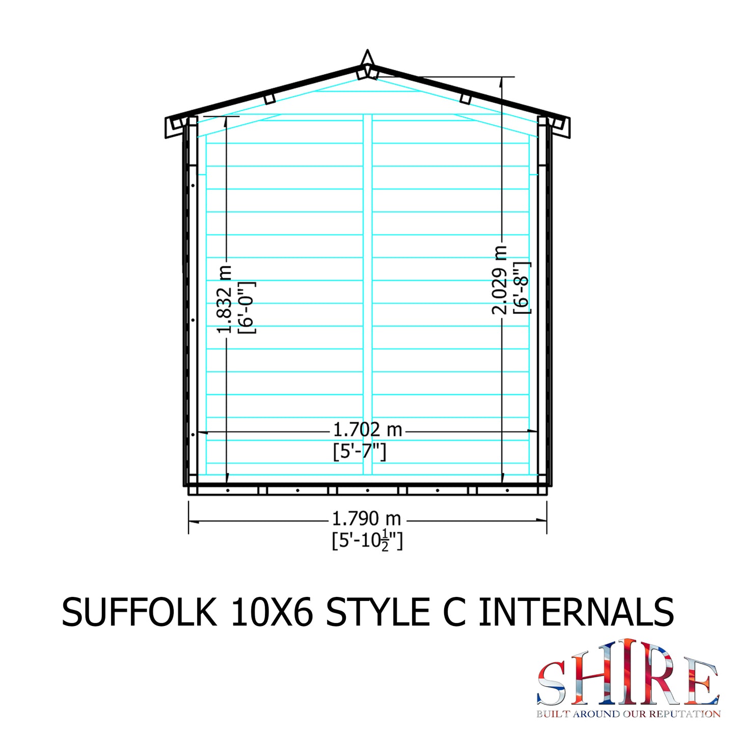Shire Suffolk 10x6 Single Door Shiplap Style C