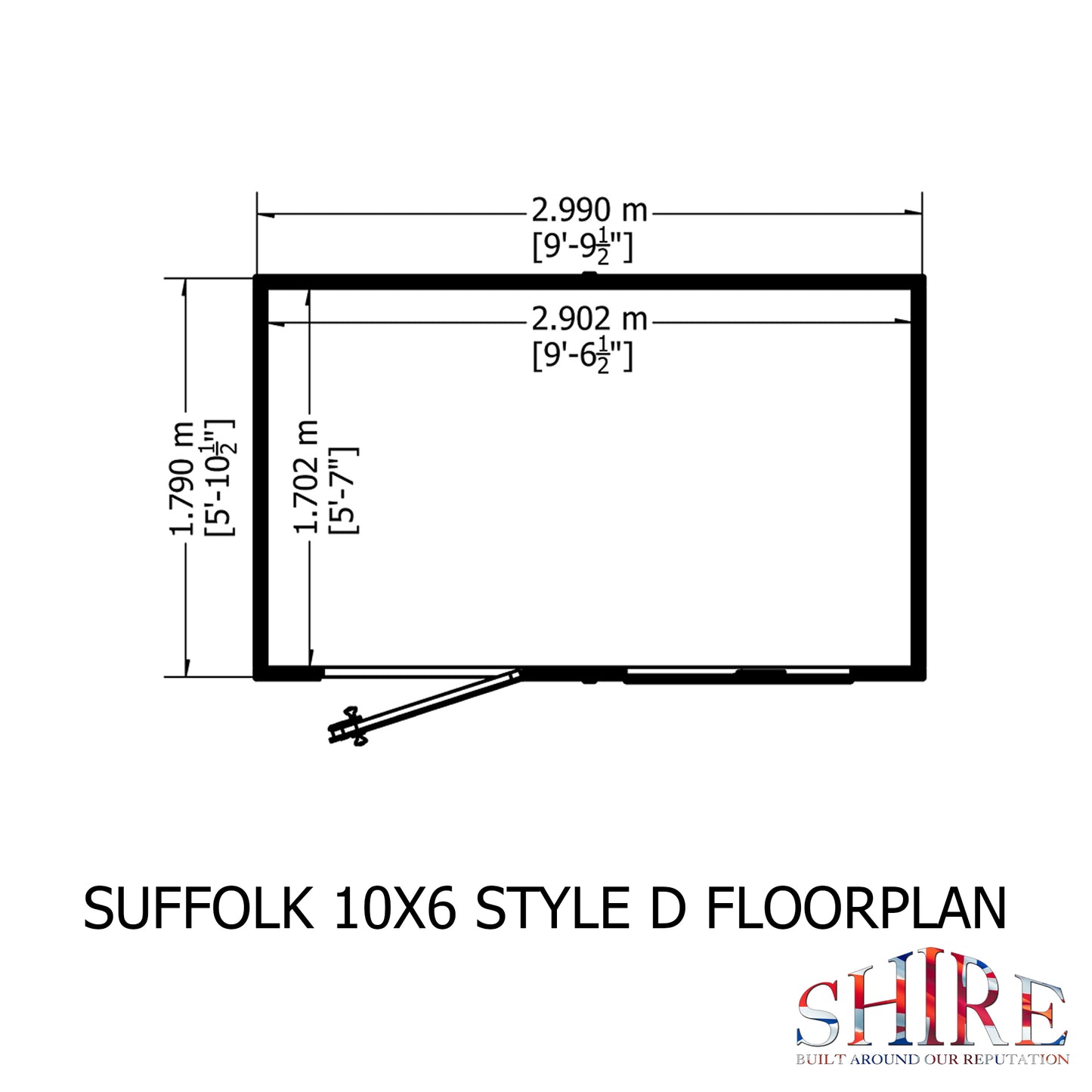 Shire Suffolk 10x6 Single Door Shiplap Style D