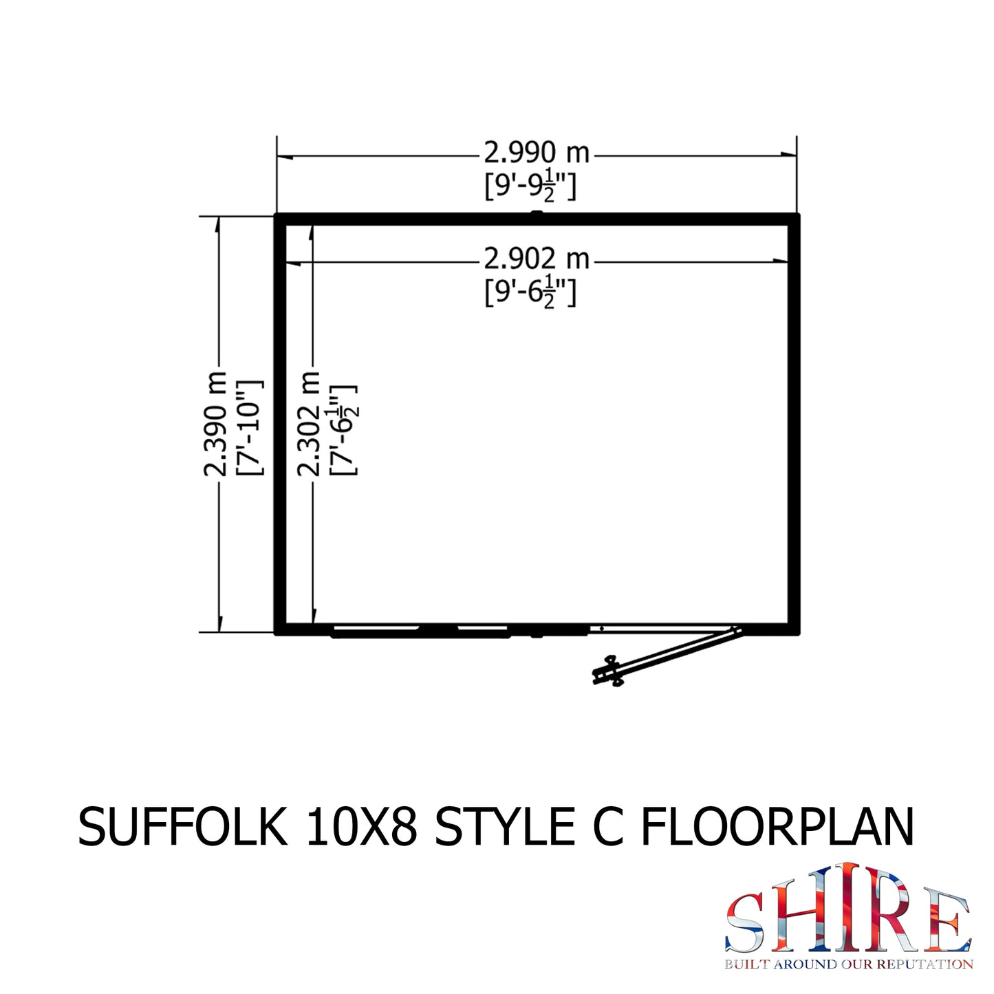 Shire Suffolk 10x8 Single Door Loglap Style C