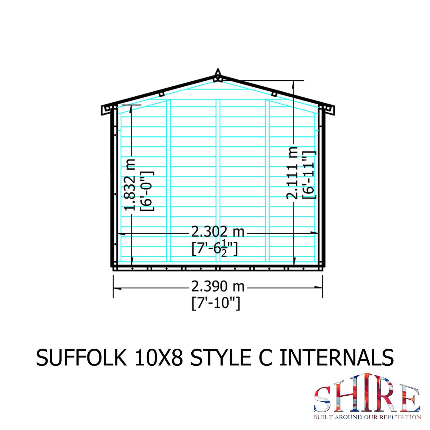 Shire Suffolk 10x8 Single Door Loglap Style C
