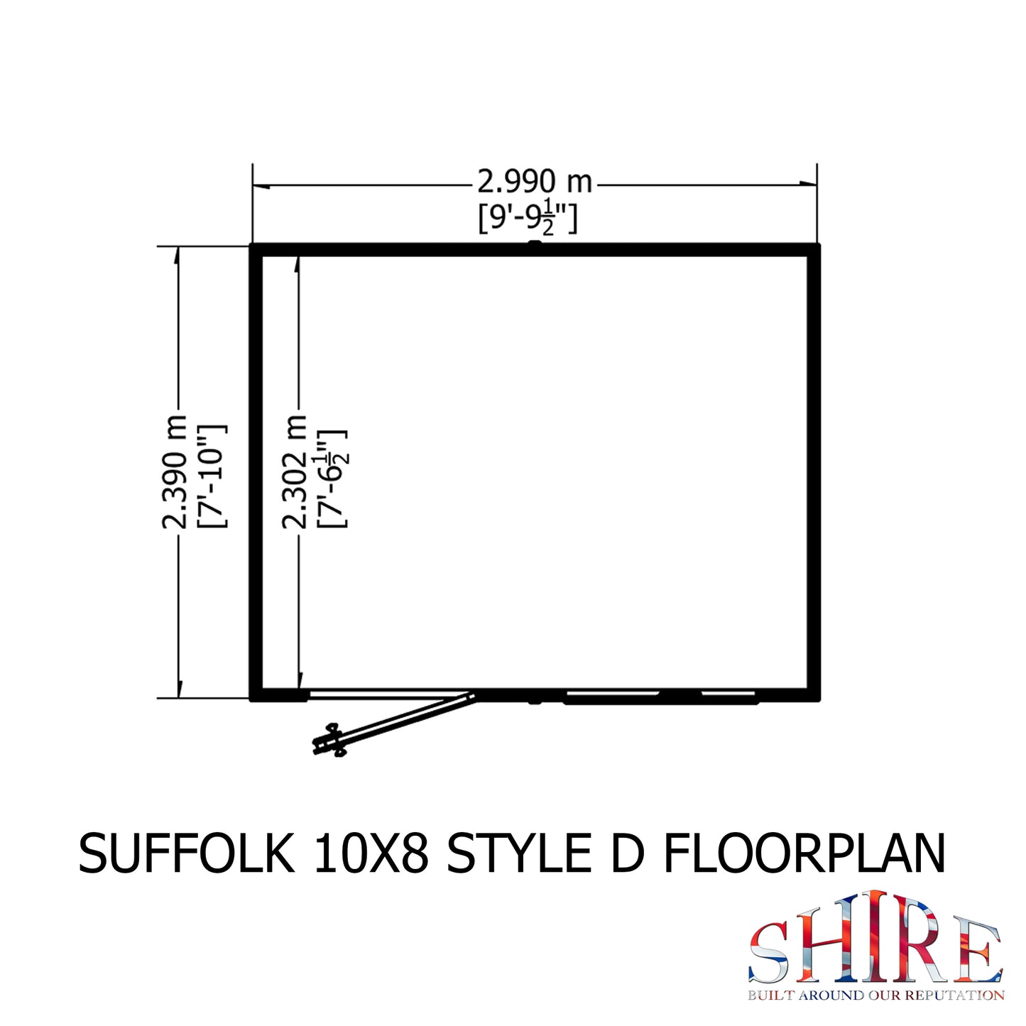 Shire Suffolk 10x8 Single Door Shiplap Style D