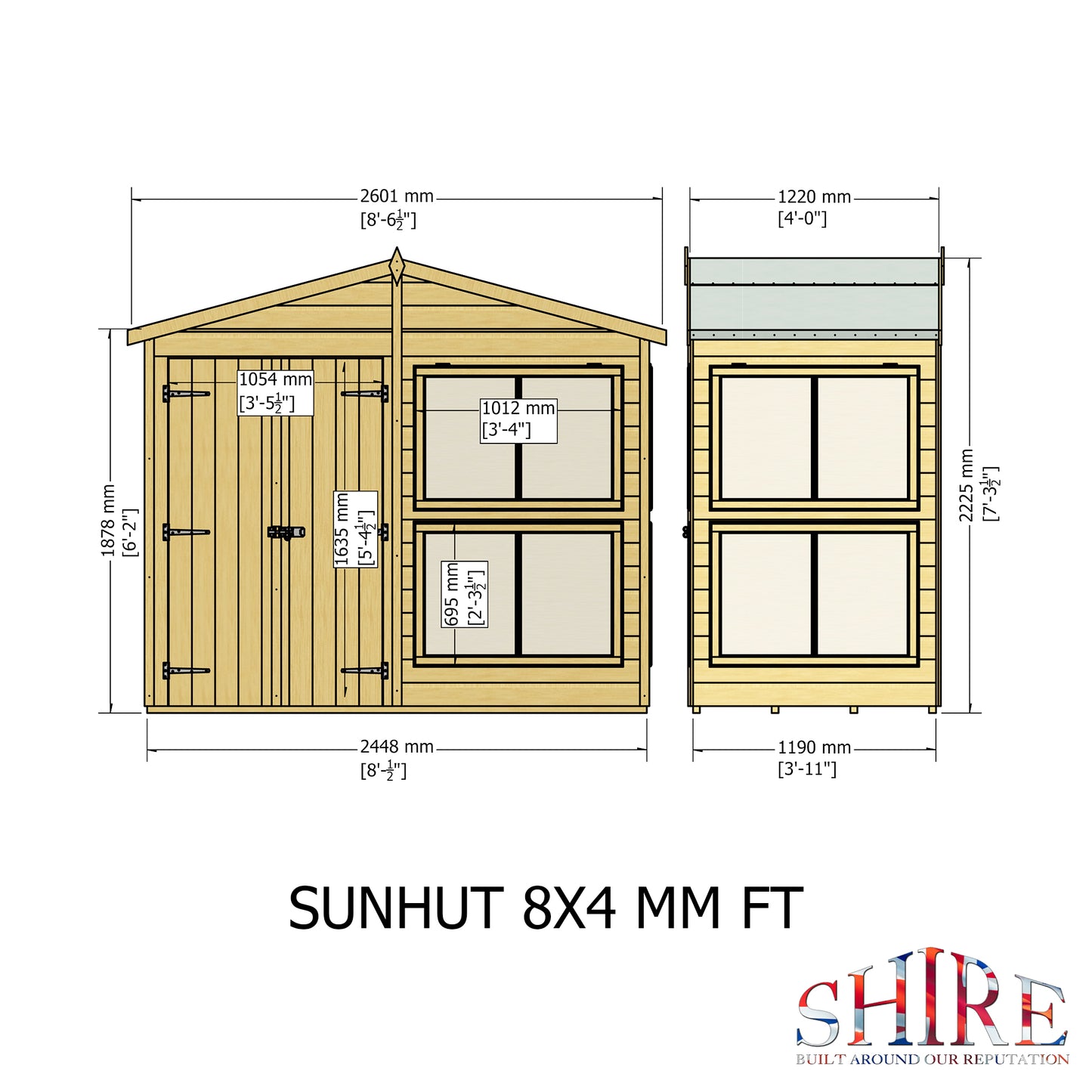 Shire Sun Hut Potting Shed 8x4