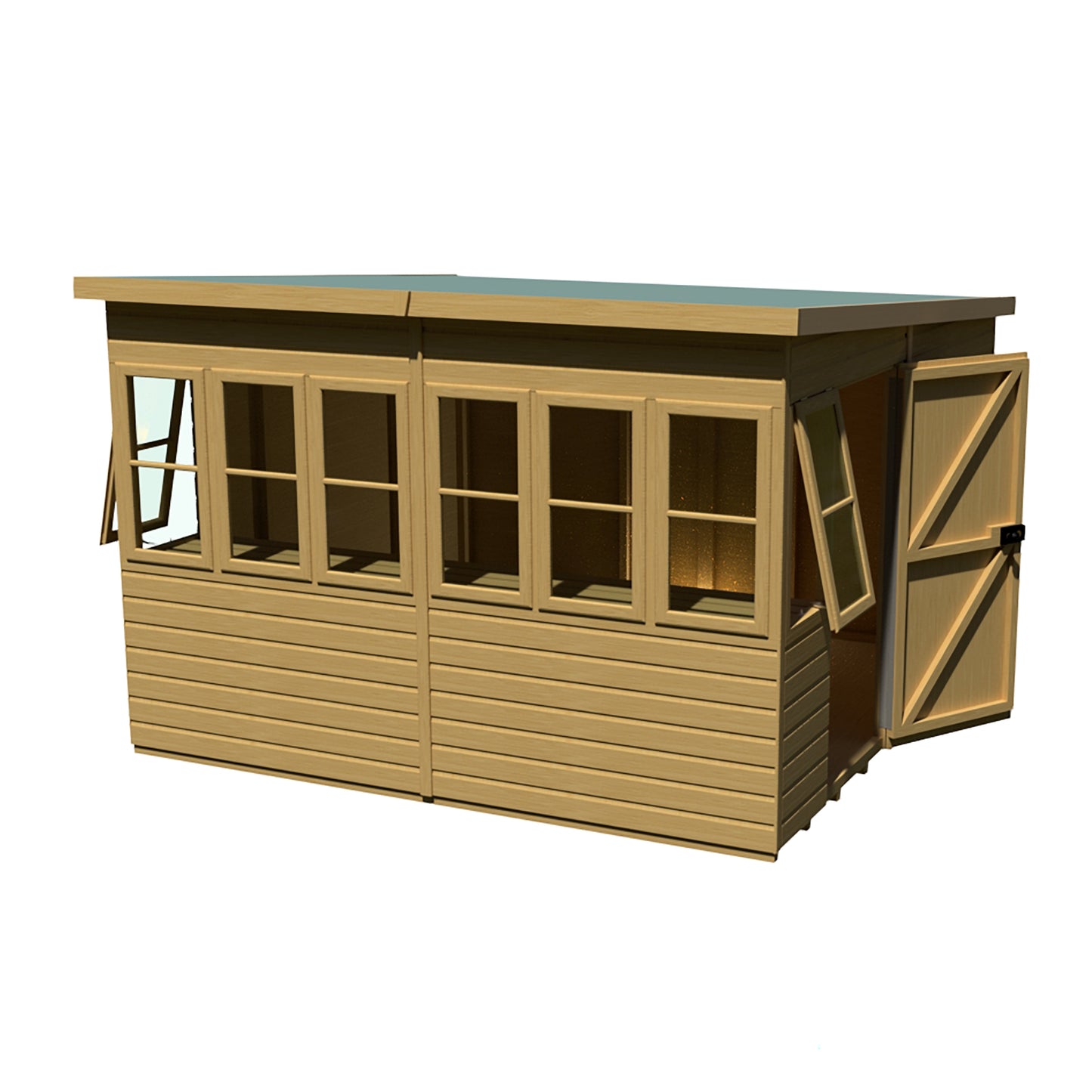 Shire Sun Pent 10x10 Single Door Loglap Style B