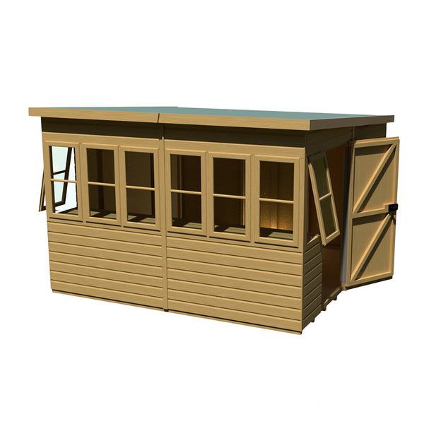 Shire Sun Pent 10x10 Single Door Loglap Style B