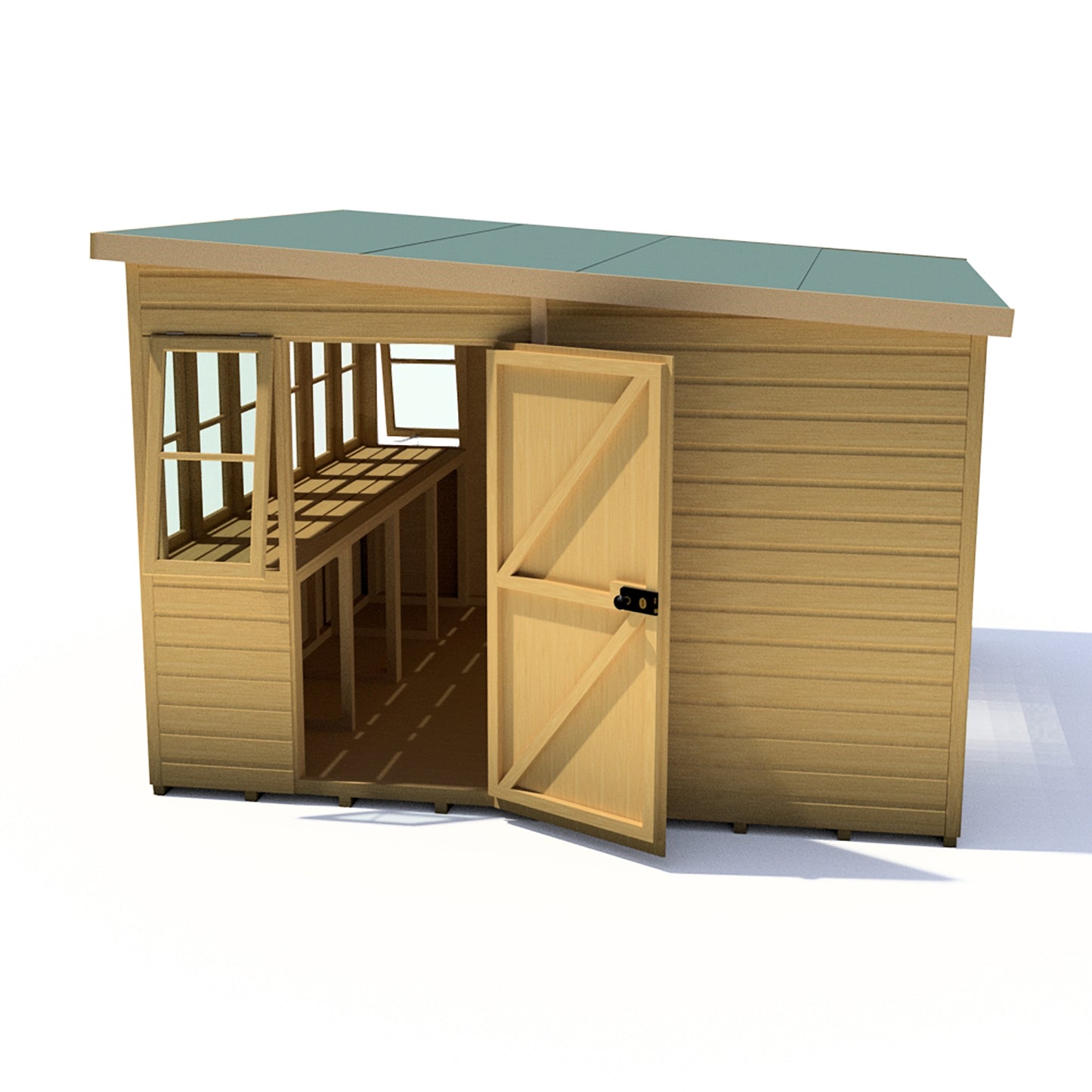 Shire Sun Pent 10x10 Single Door Loglap Style B