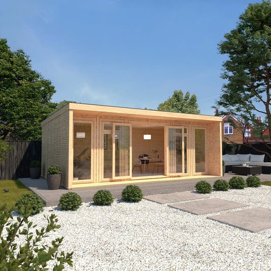 Mercia Sherwood Cresswell 6mx3m Insulated Garden Room - (UPVC Windows & Doors) - Oak