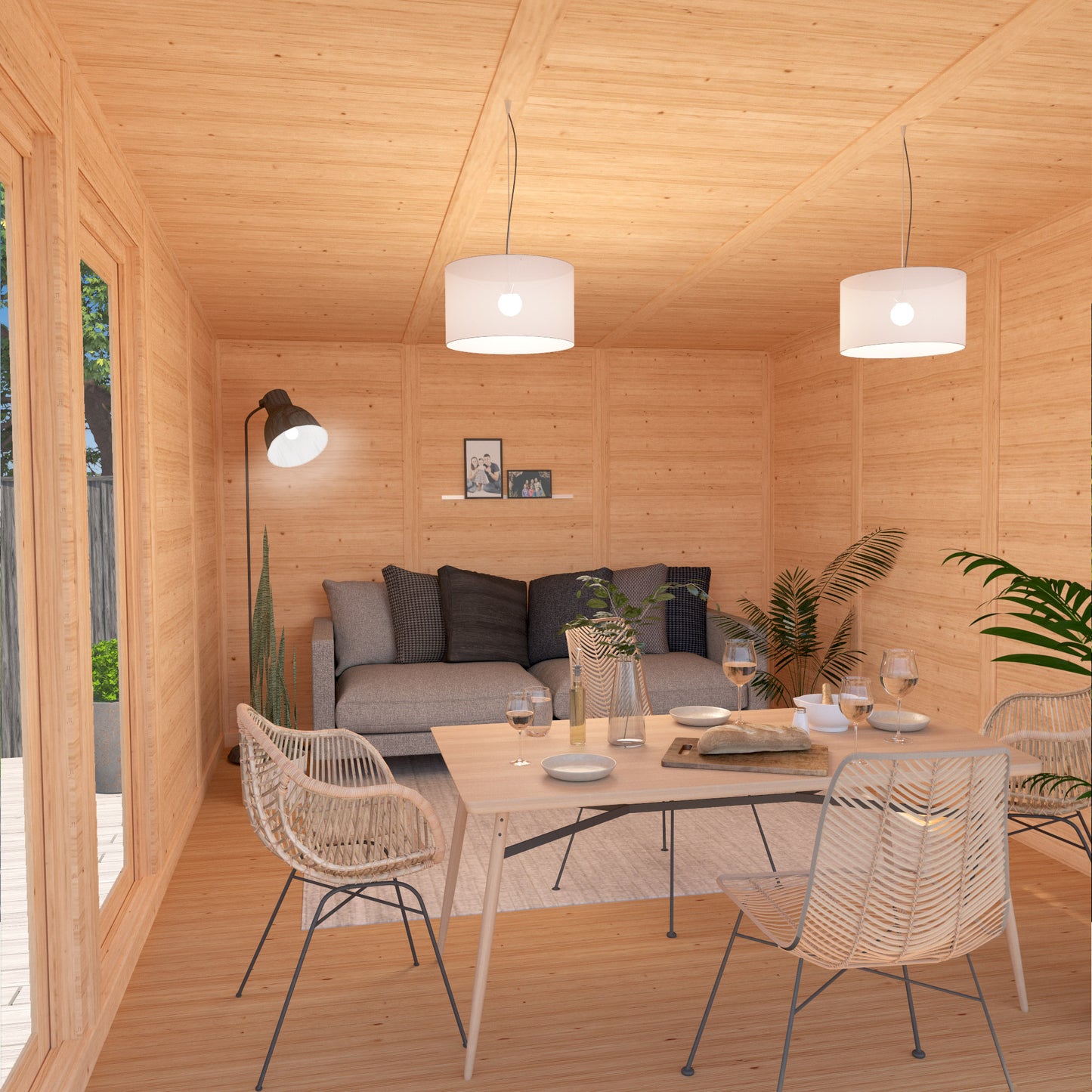 Mercia Sherwood Edwinstowe 3mx4m Insulated Garden Room - (UPVC Windows & Doors) - Grey