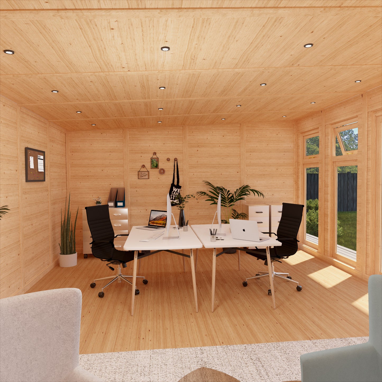 Mercia Sherwood Edwinstowe 6mx4m Insulated Garden Room - (UPVC Windows & Doors) - Grey