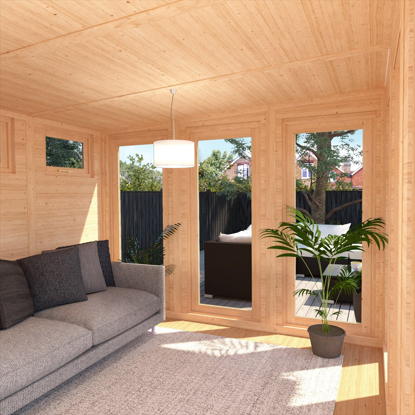 Mercia Sherwood Edwinstowe 4mx3m Insulated Garden Room- (UPVC Windows & Doors) - White