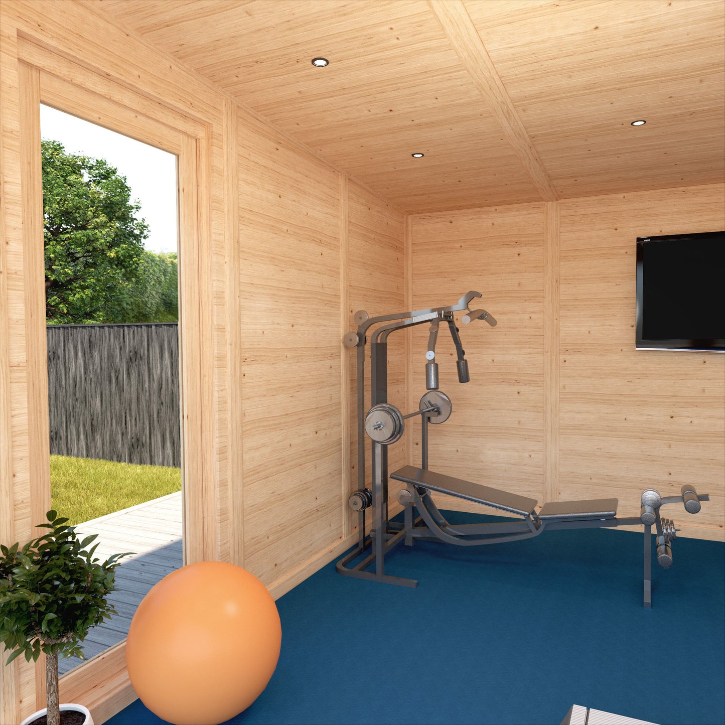Mercia Sherwood Edwinstowe 4mx3m Insulated Garden Room- (UPVC Windows & Doors) - White