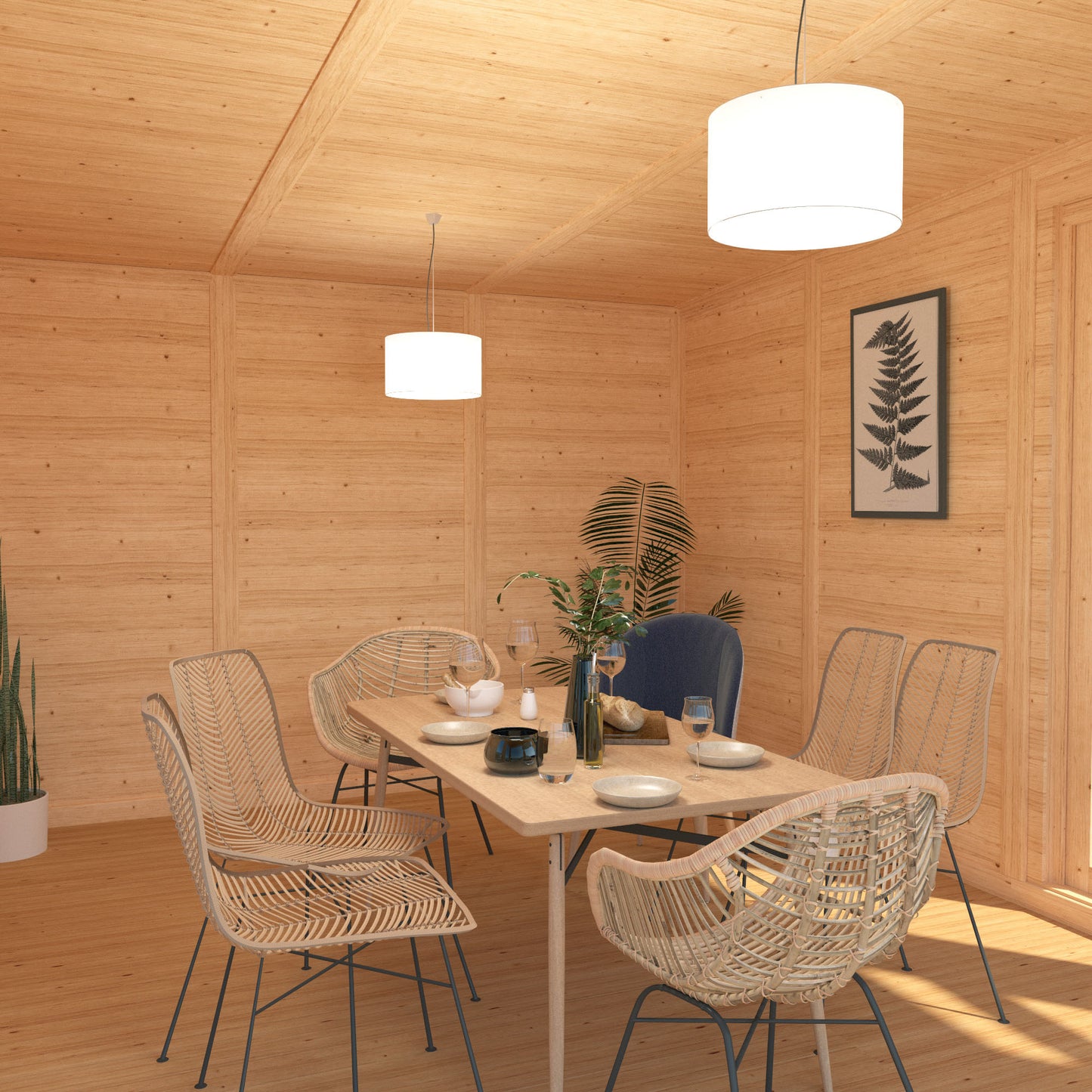 Mercia Sherwood Edwinstowe 4mx3m Insulated Garden Room- (UPVC Windows & Doors) - White