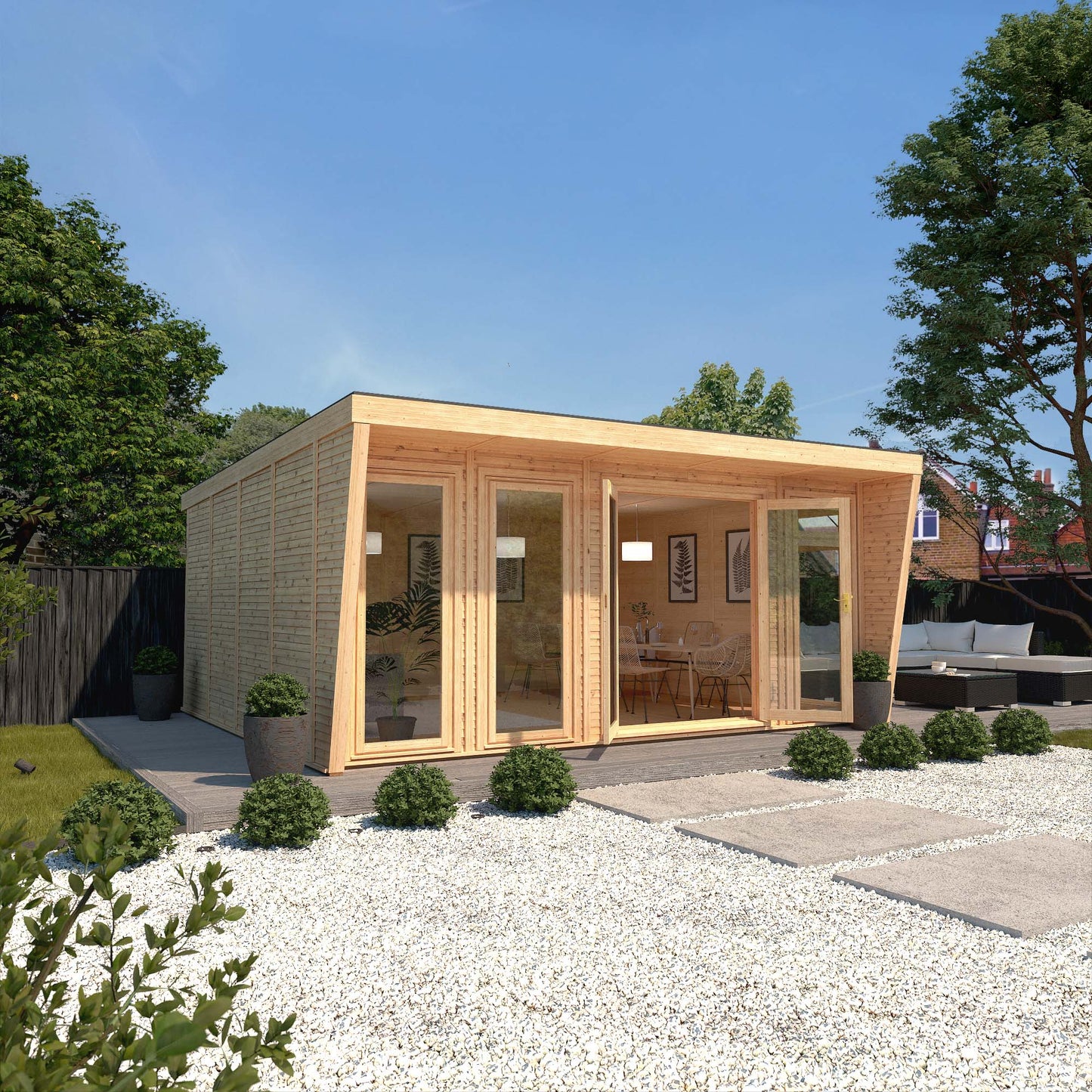 Mercia Sherwood Harlow 5mx4m Insulated Garden Room - (UPVC Windows & Doors) - Grey