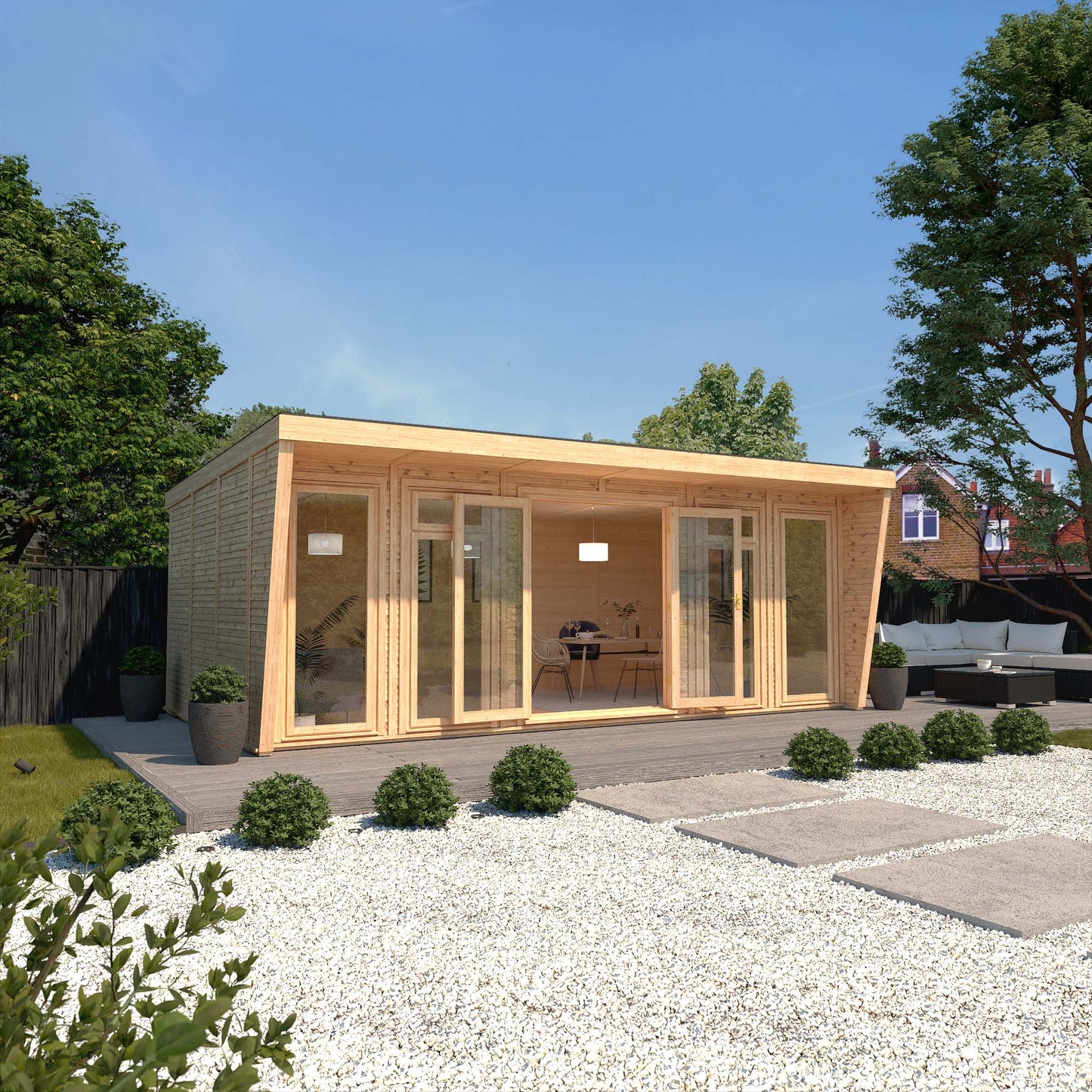 Mercia Sherwood Harlow 6mx3m Insulated Garden Room - (UPVC Windows & Doors) - White