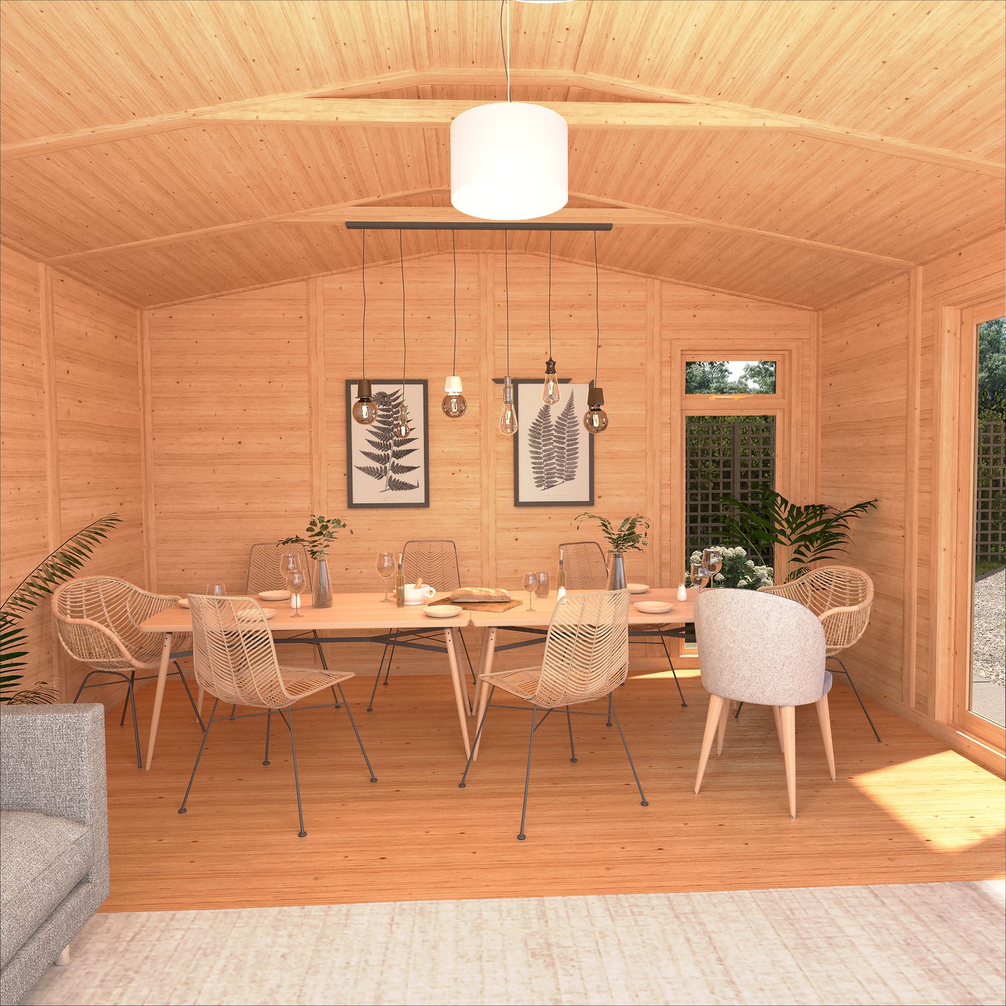 Mercia Sherwood Rufford 4mx4m Insulated Garden Room - (UPVC Windows & Doors) - Grey
