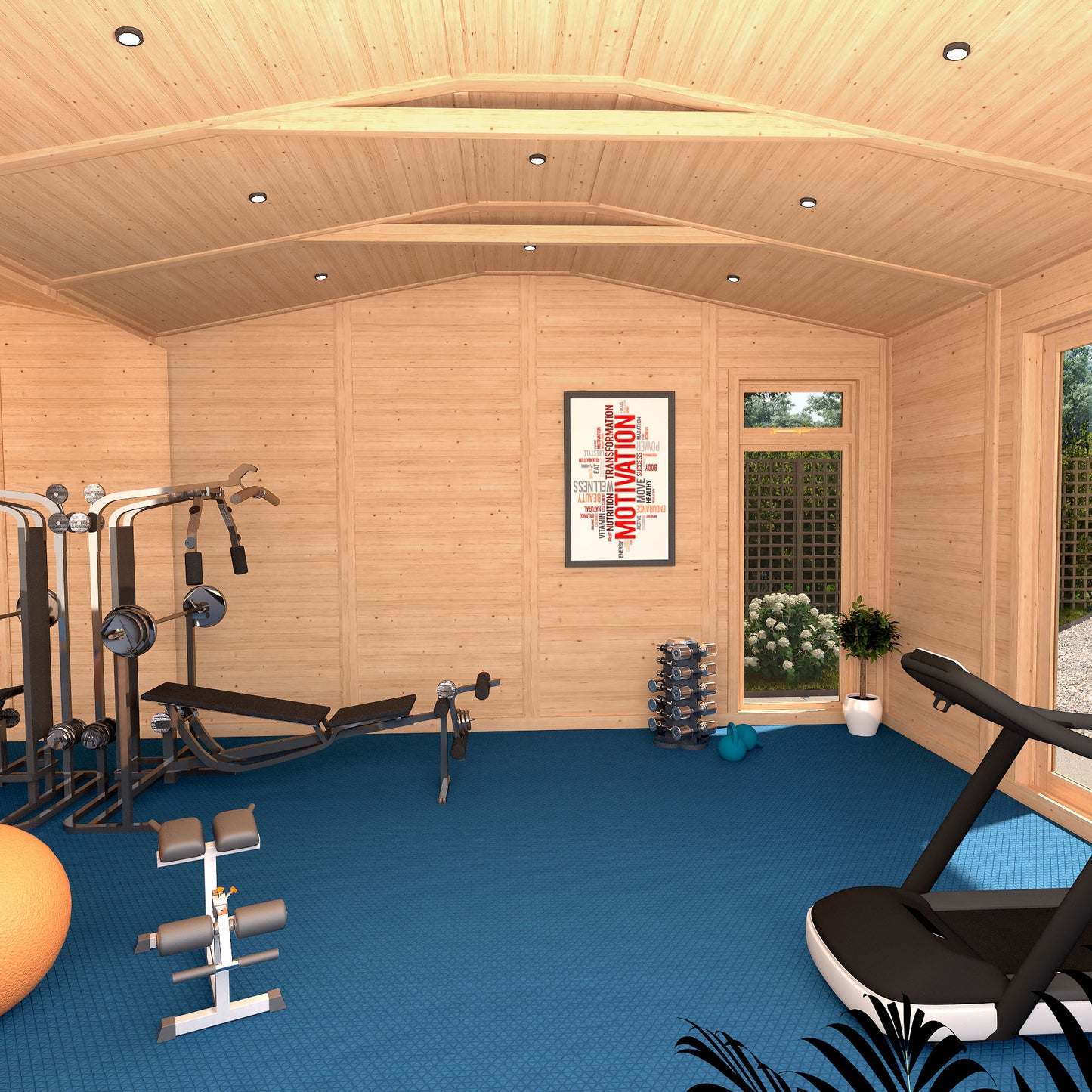 Mercia Sherwood Rufford 4mx4m Insulated Garden Room - (UPVC Windows & Doors) - White