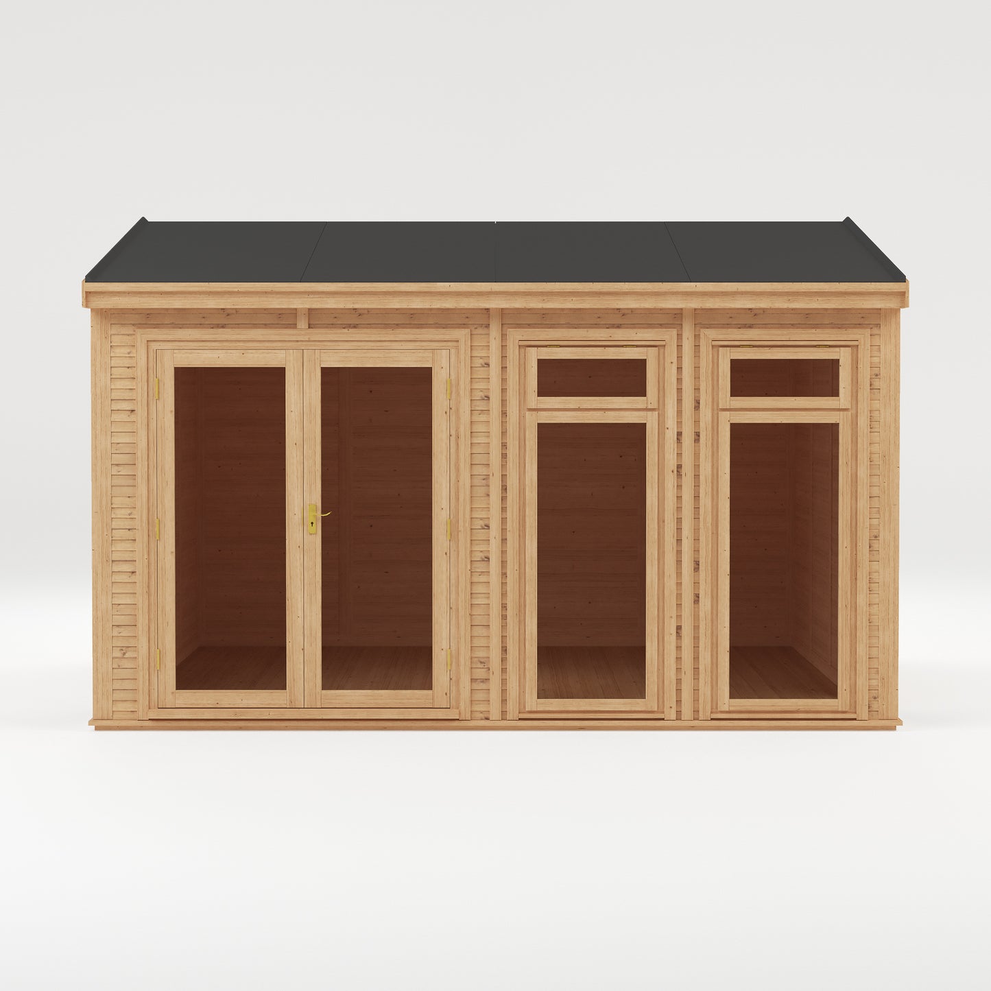 Mercia Sherwood Rufford 4mx4m Insulated Garden Room - (UPVC Windows & Doors) - Grey