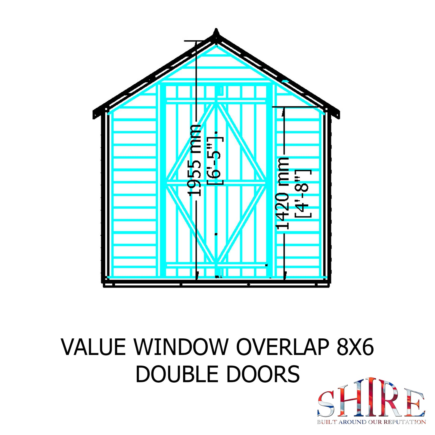 Shire Overlap 8x6 Single Door Value with Window