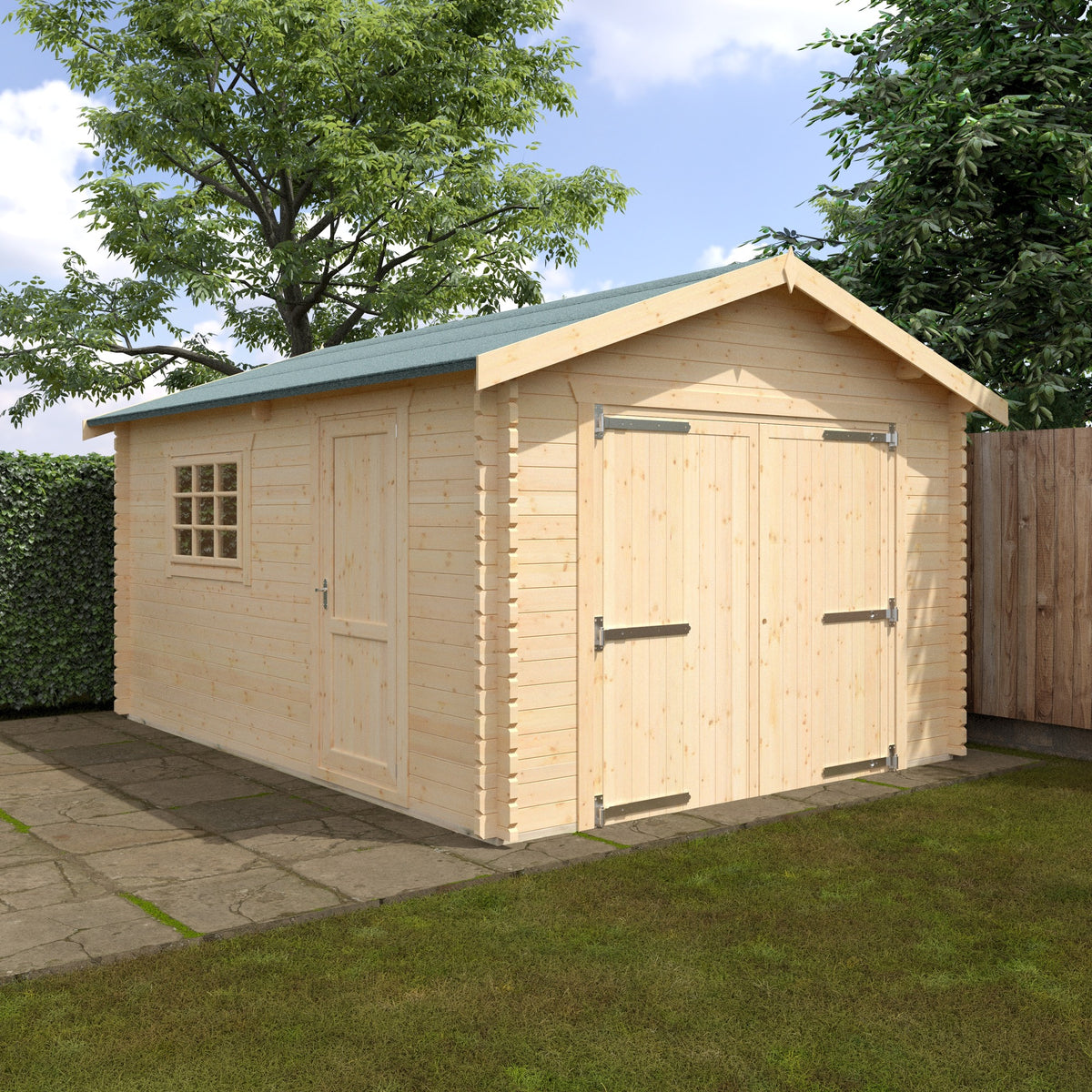 16x12 Warwick Garage 44mm Log Cabin