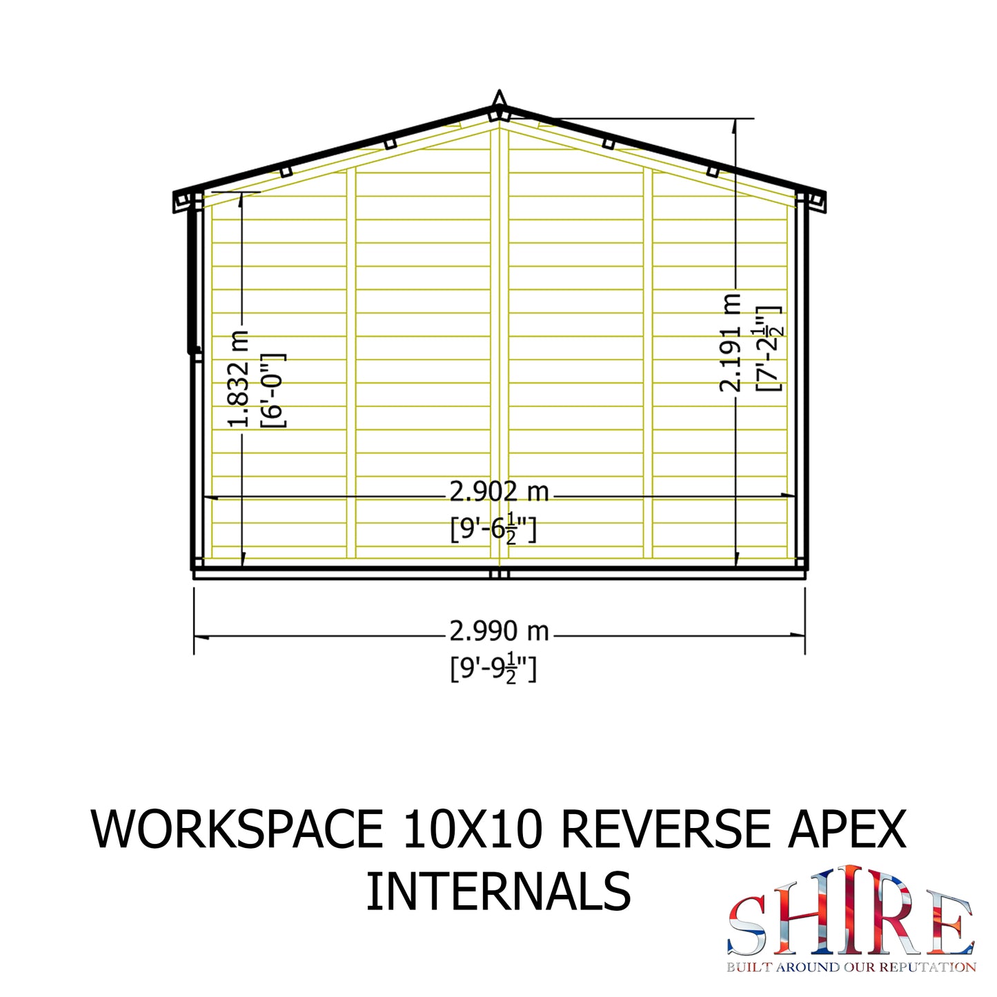 Shire Atlas 10x10 Double Door Loglap Reverse Apex