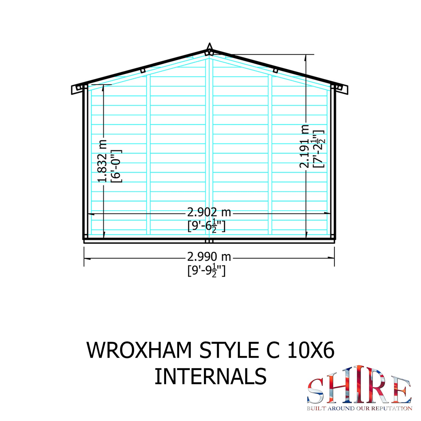 Shire Wroxham 10x6 Single Door Shiplap Style D
