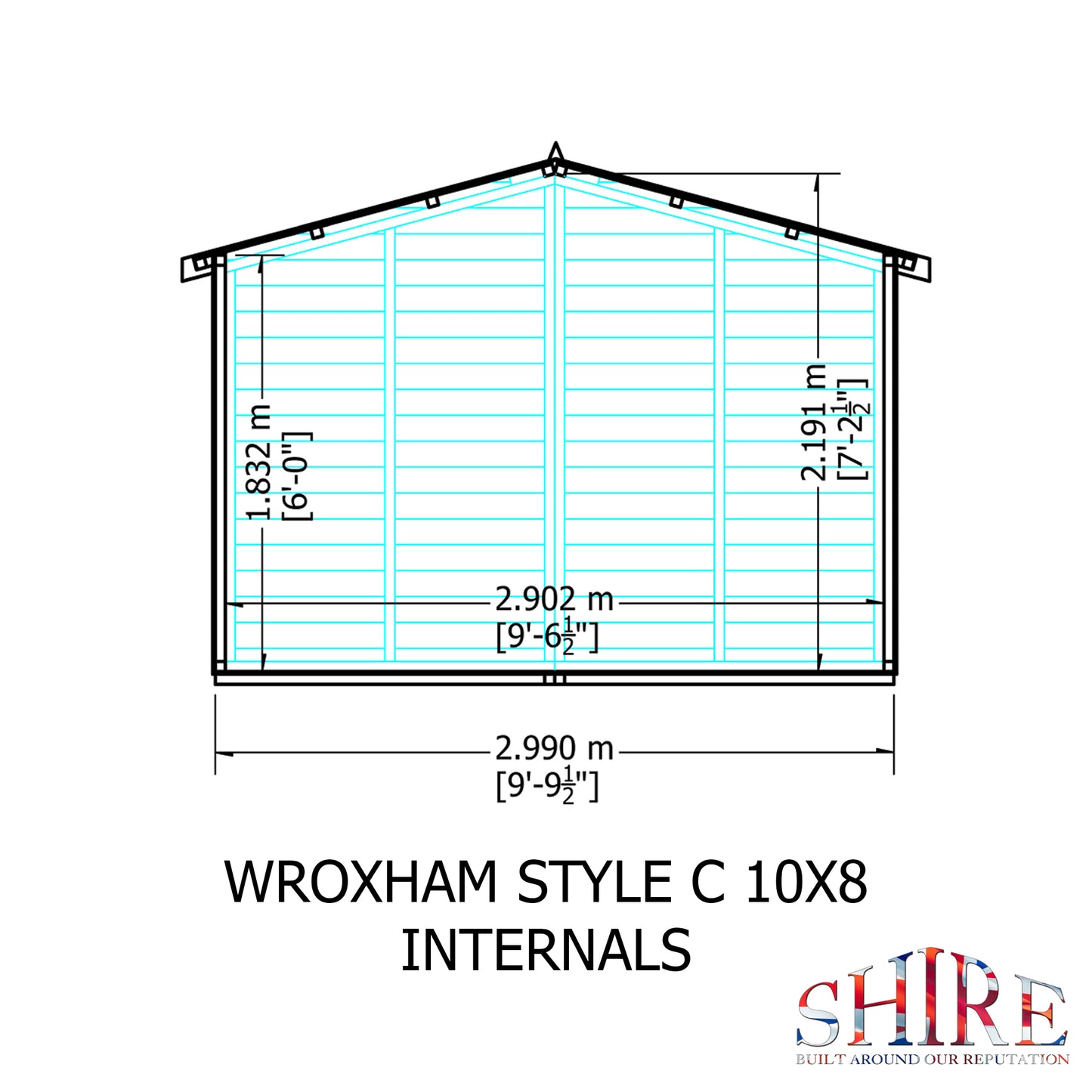 Shire Wroxham 10x8 Single Door Shiplap Style C
