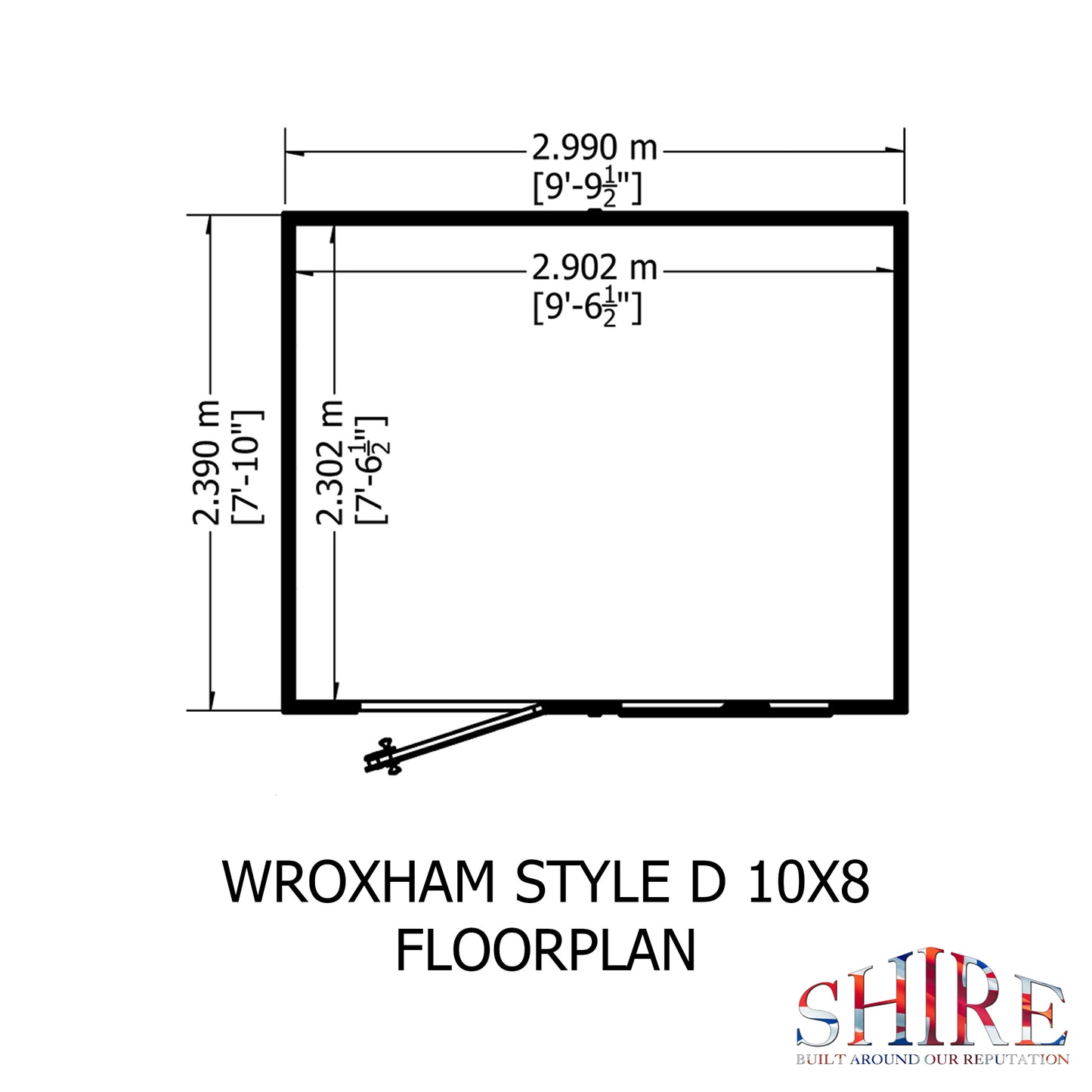Shire Wroxham 10x8 Single Door Loglap Style D