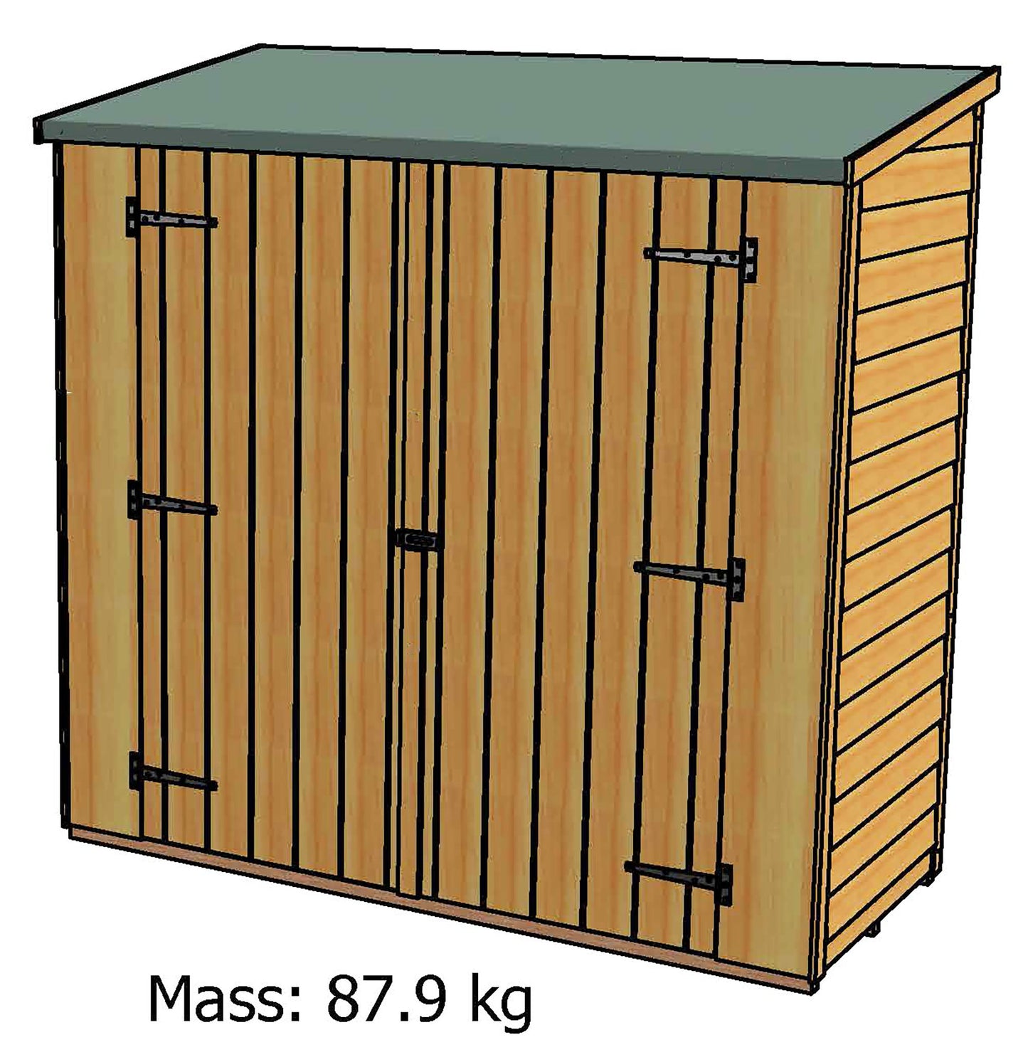 Shire Overlap Pressure Treated Pent 6x3 Double Door