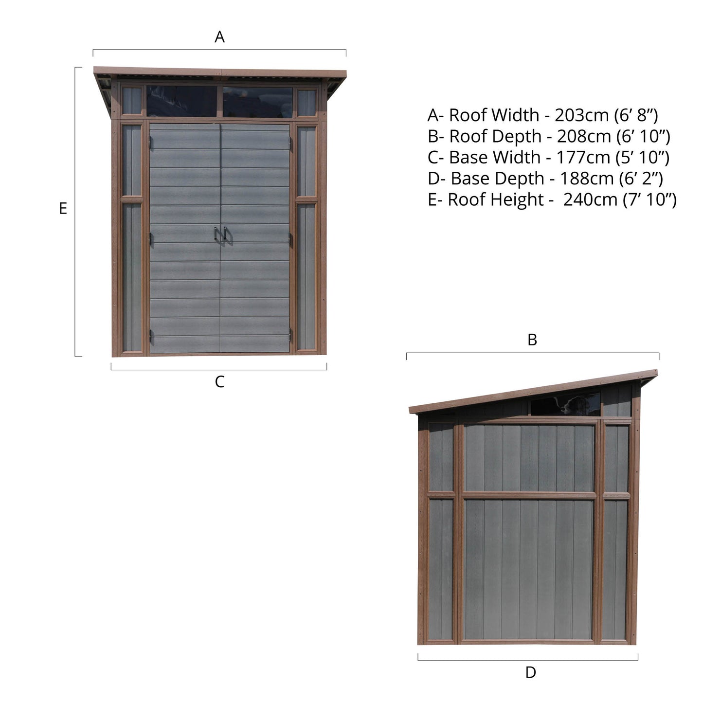 Mercia 7x7 Premium Composite Pent Shed