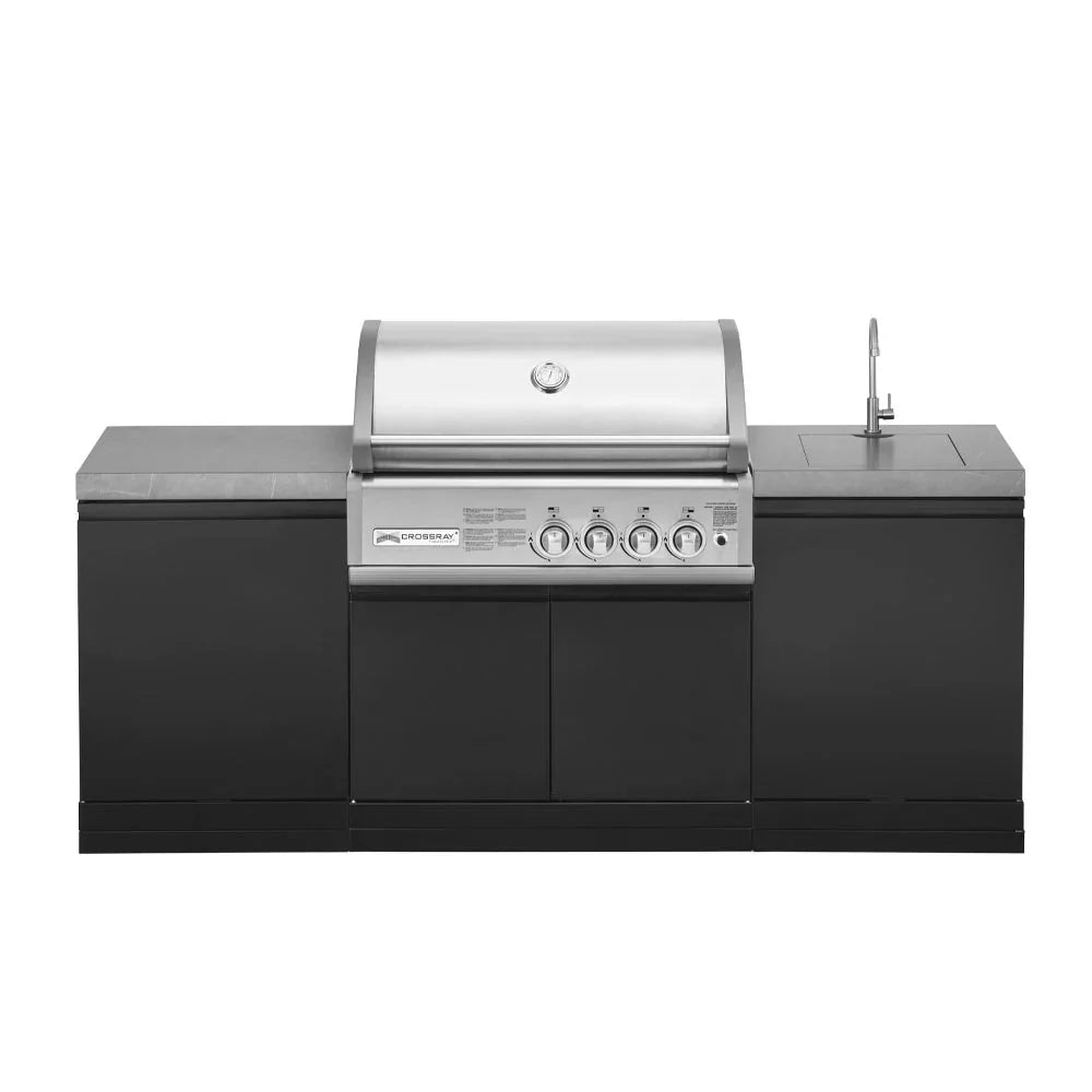 GrandPro 215 Crossray 4-Burner Outdoor Kitchen with Sink