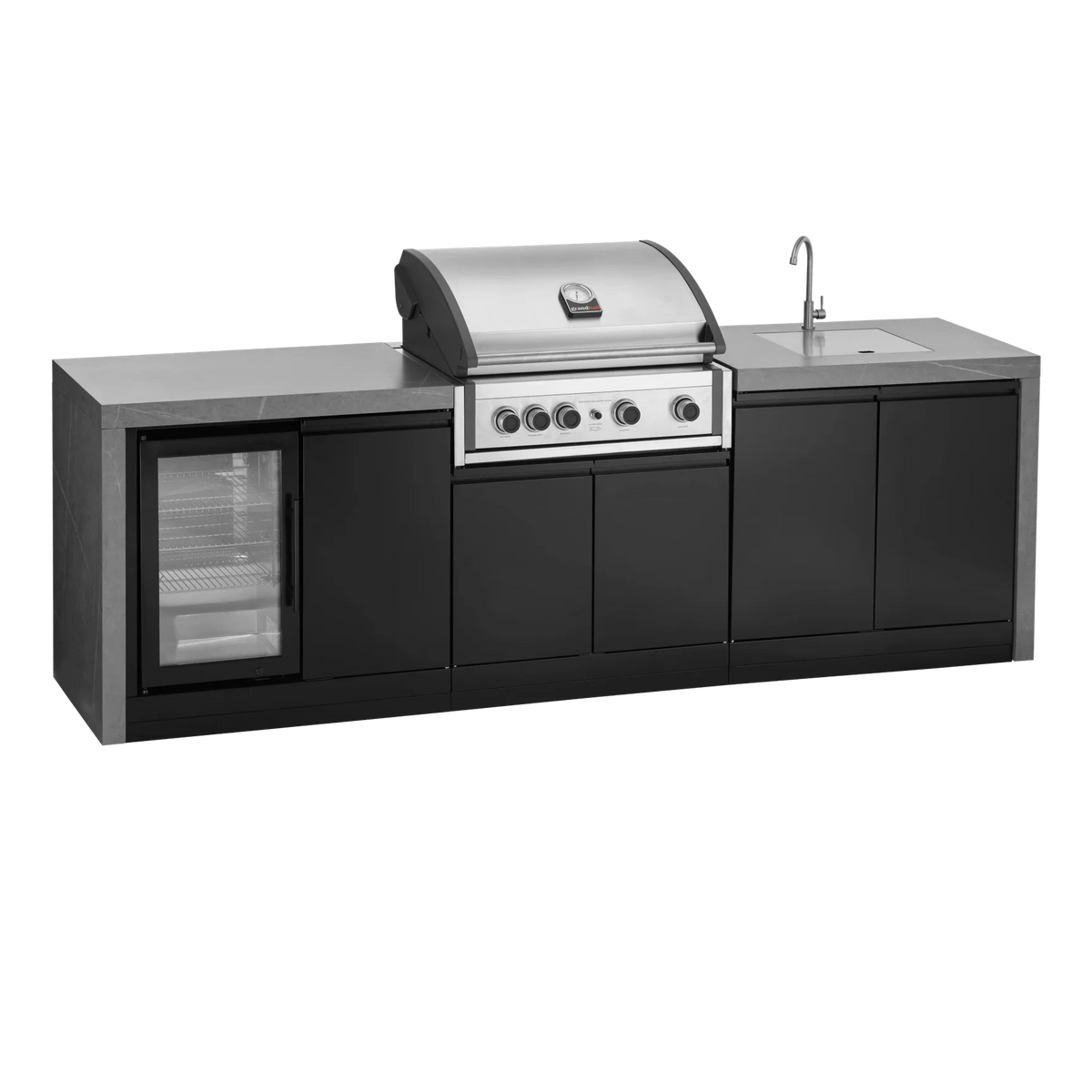 GrandPro 274 Series Pro Elite Waterfall Outdoor Kitchen with Fridge & Sink