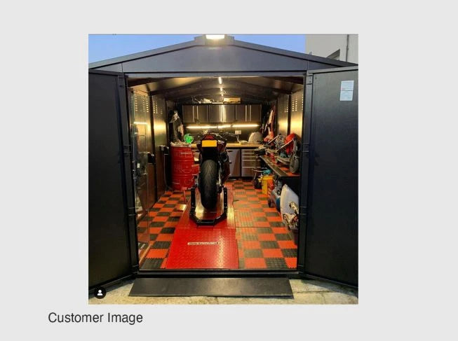 Asgard Motorcycle Garage Plus 1 - 7ft x 14ft - Police Preferred Specification