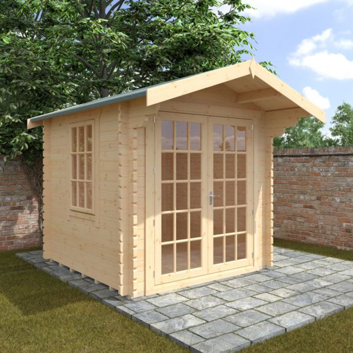 8x8 Lotherton 44mm Log Cabin