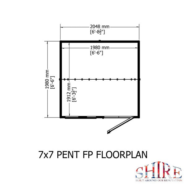 Shire 7x7 double door Pent