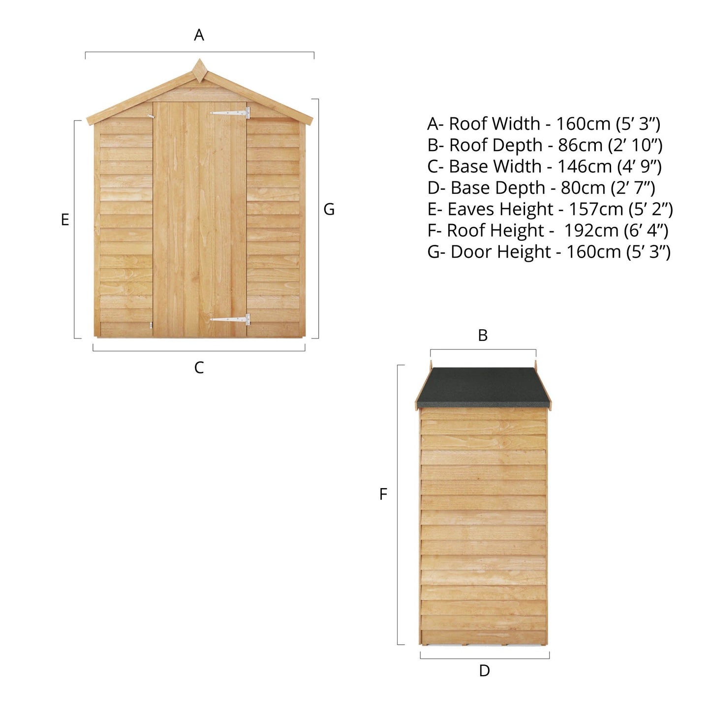 Mercia 3x5 Overlap Apex - Windowless