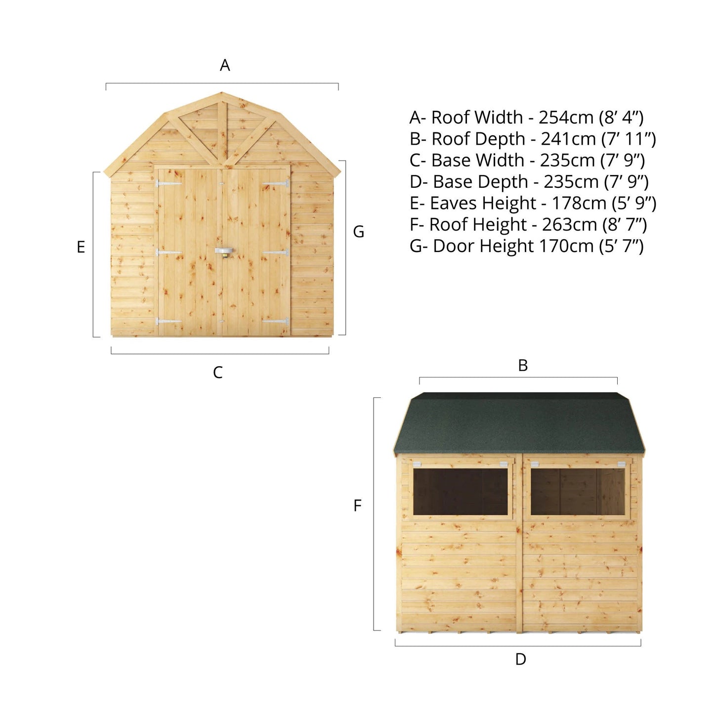 Mercia 8x8 Premium Shiplap Dutch Barn