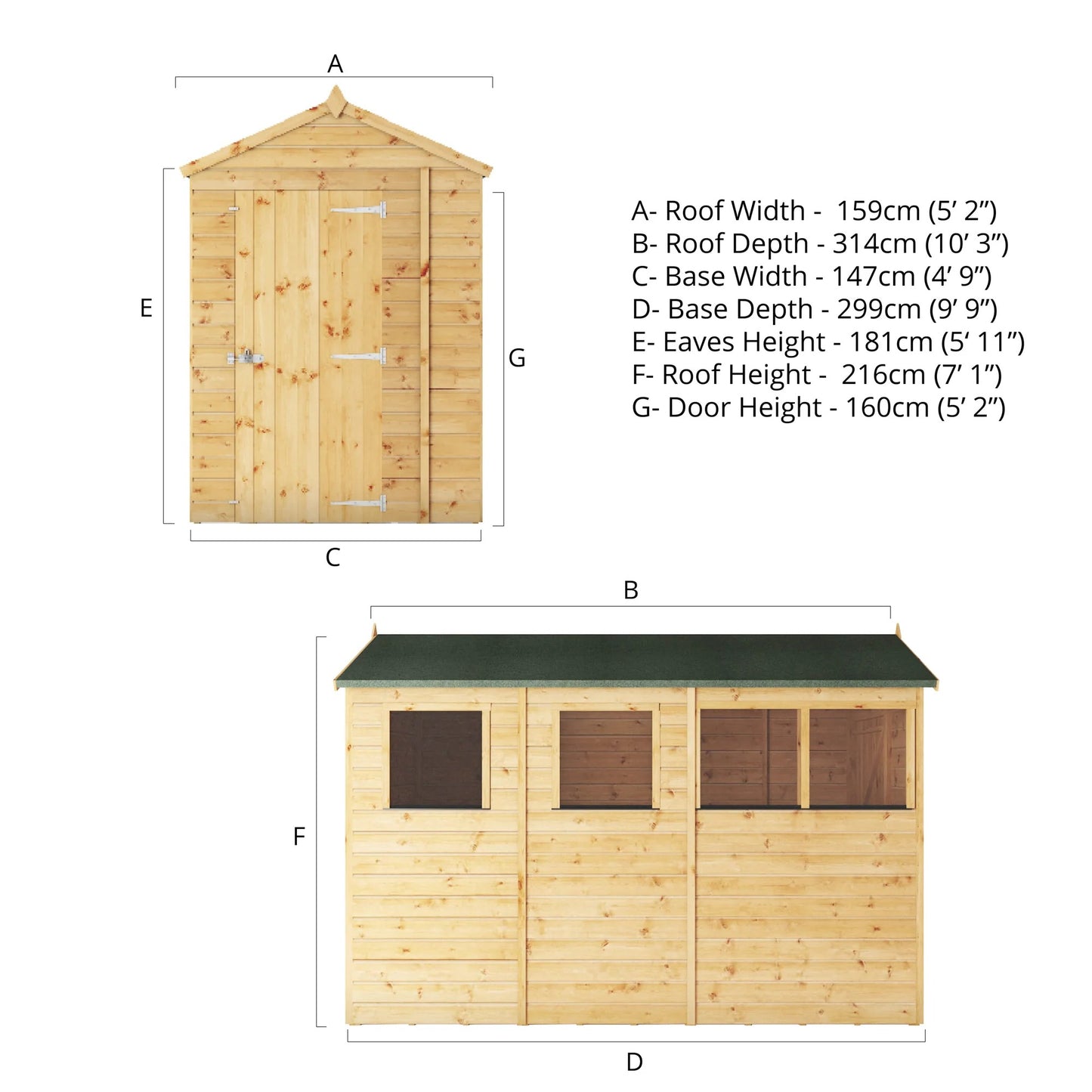 Mercia 10x5 Modular Shiplap Apex