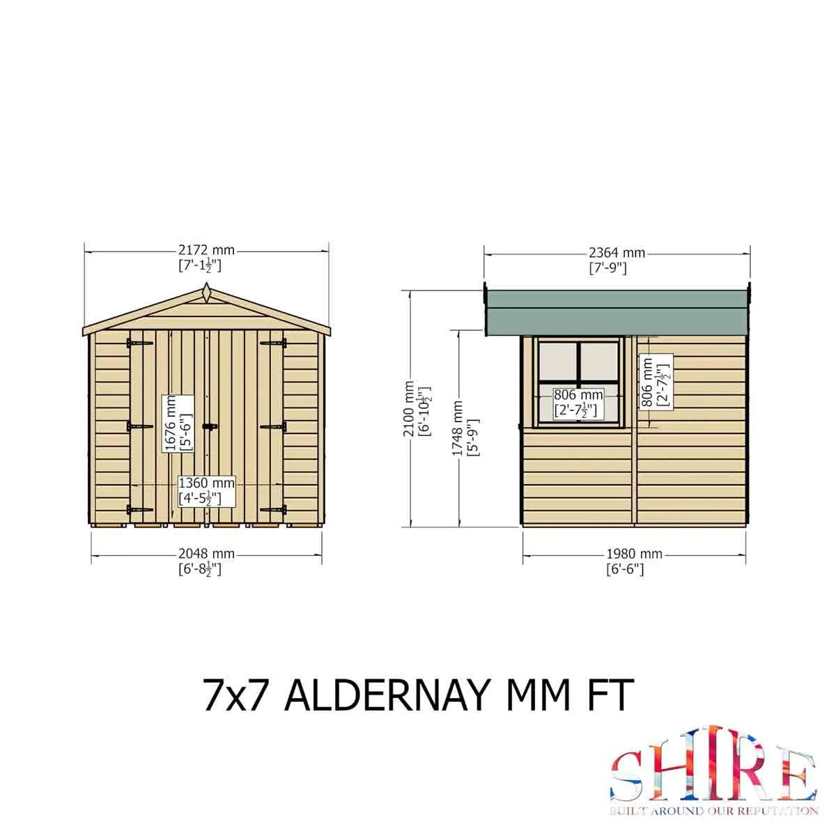 Shire Alderney 7x5 Double Door