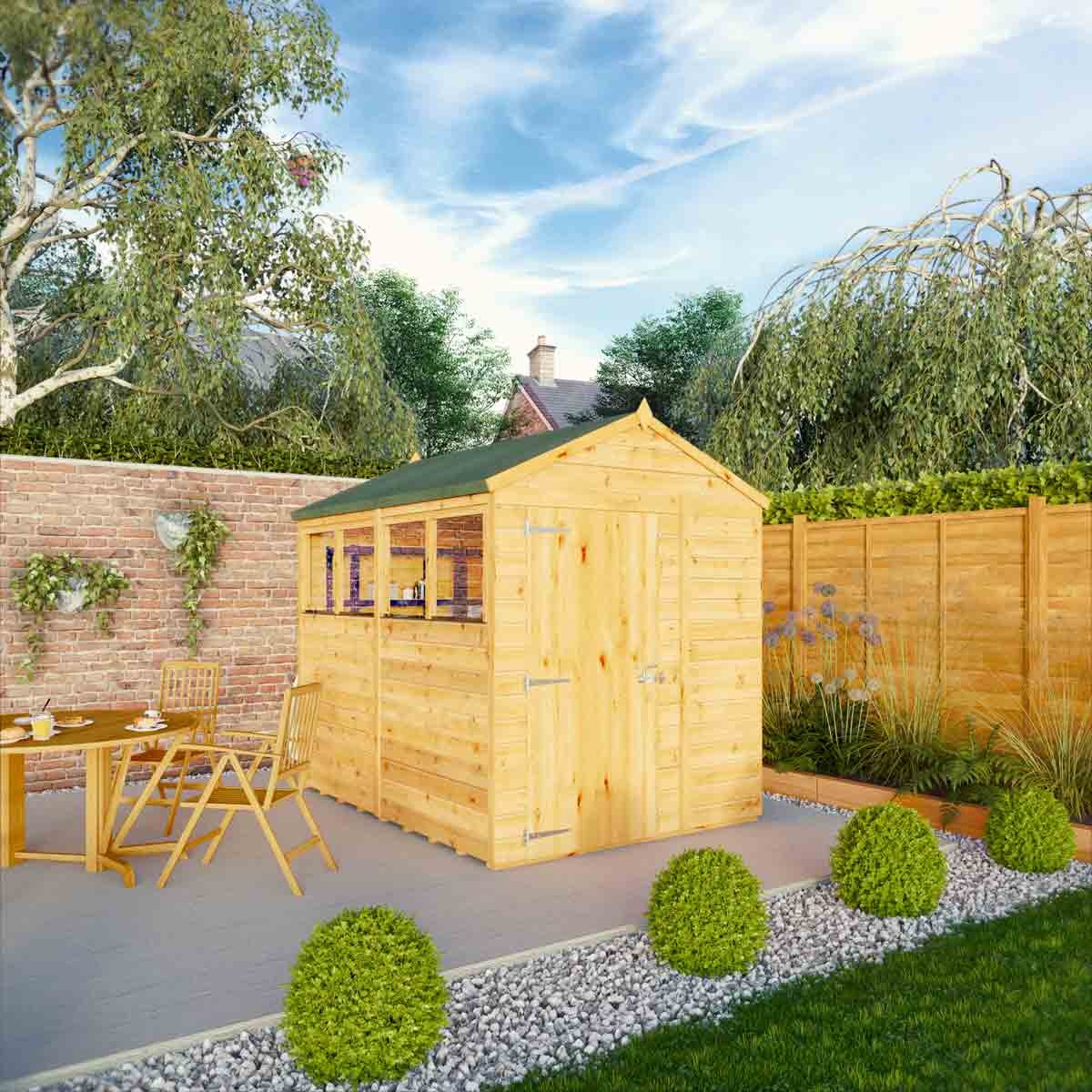 Mercia 8x6 Woodsman Shiplap Apex - Glass