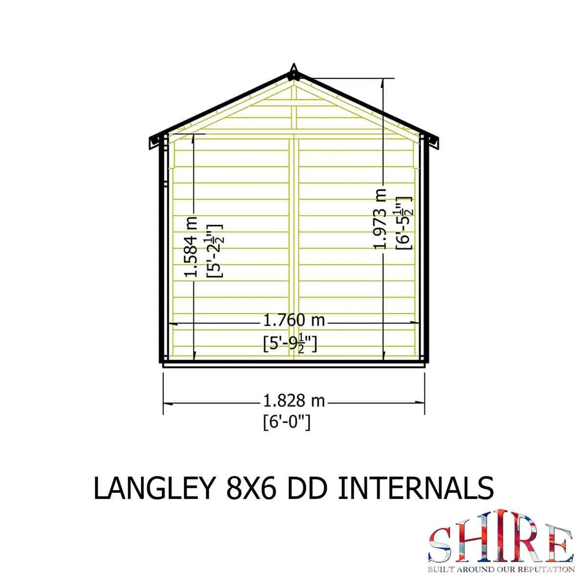 Shire Langley 8x6 Shiplap Double Door