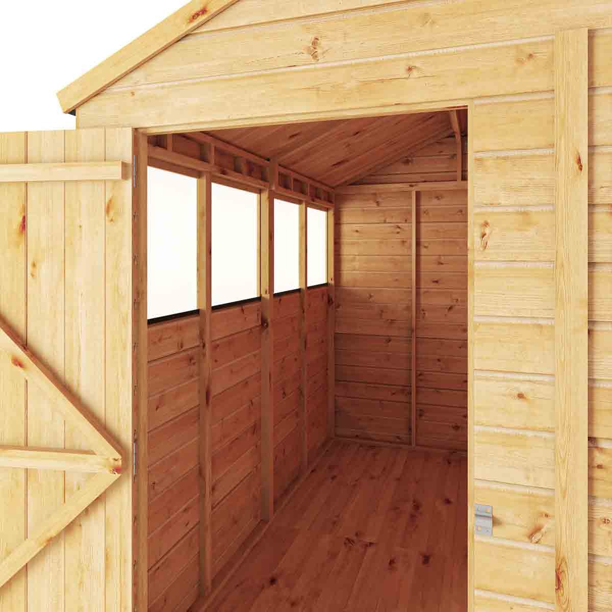 Mercia 8x6 Woodsman Shiplap Apex - Glass